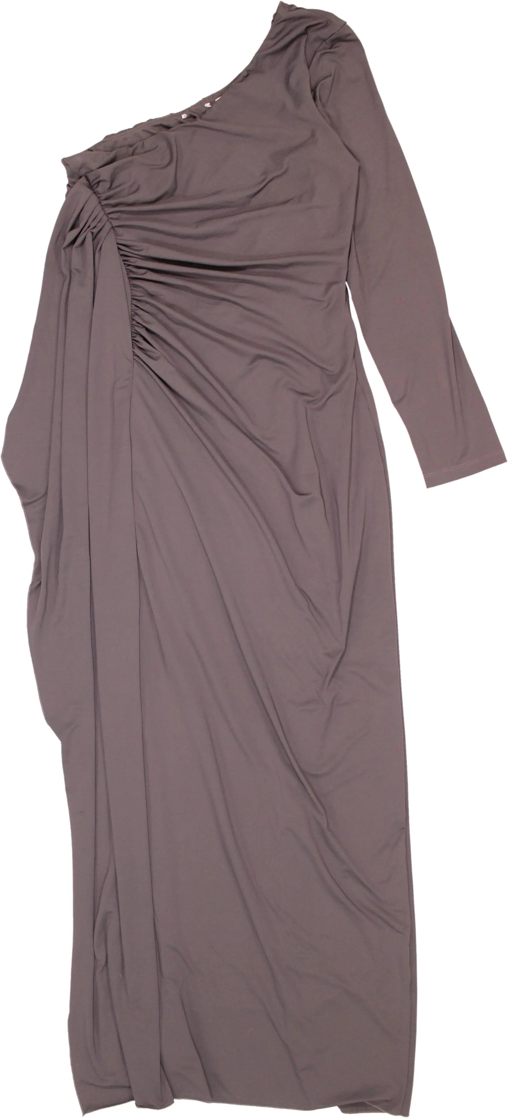 Unknown - Grey One Shoulder Maxi Dress- ThriftTale.com - Vintage and second handclothing