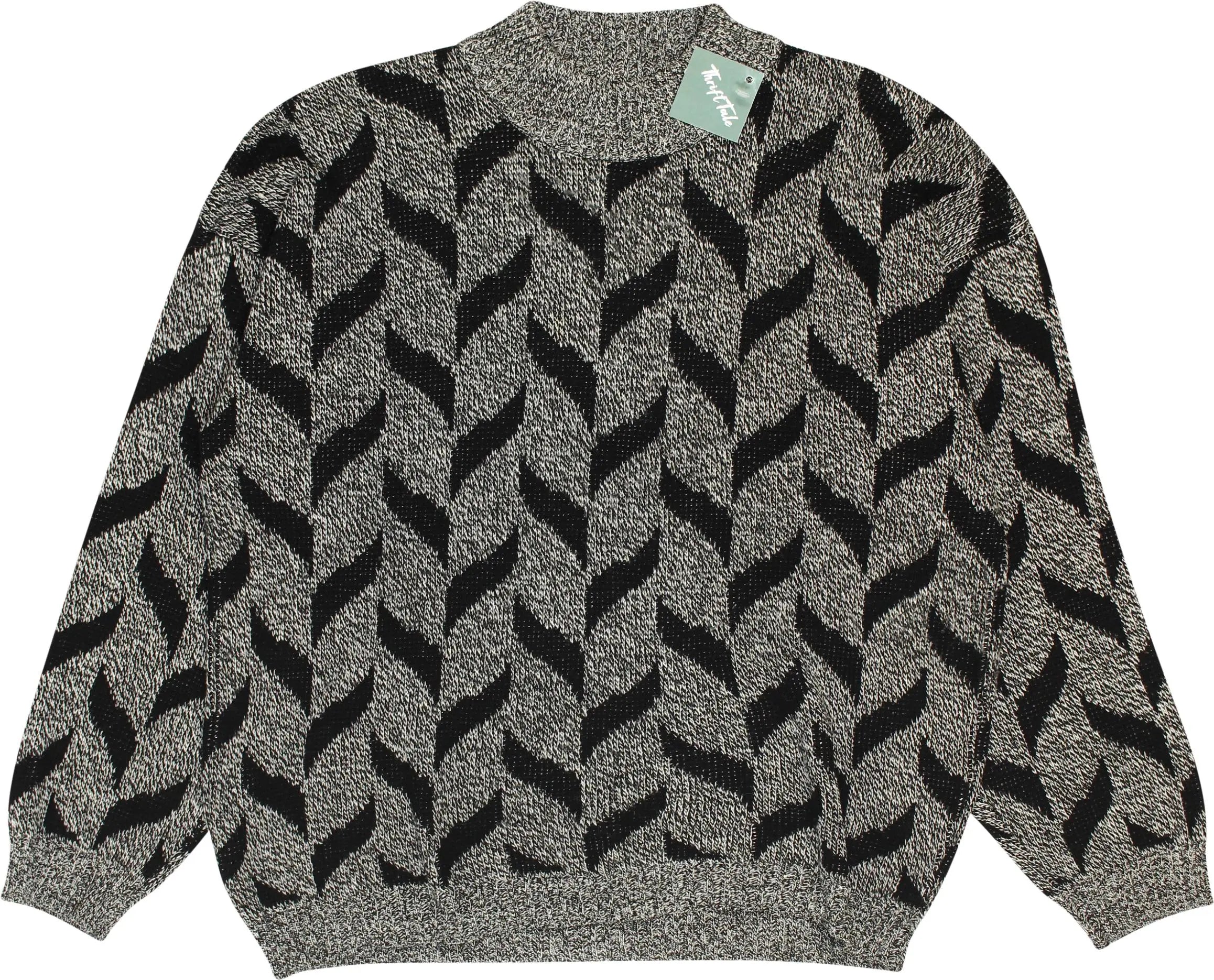 Unknown - Grey Patterned Jumper- ThriftTale.com - Vintage and second handclothing