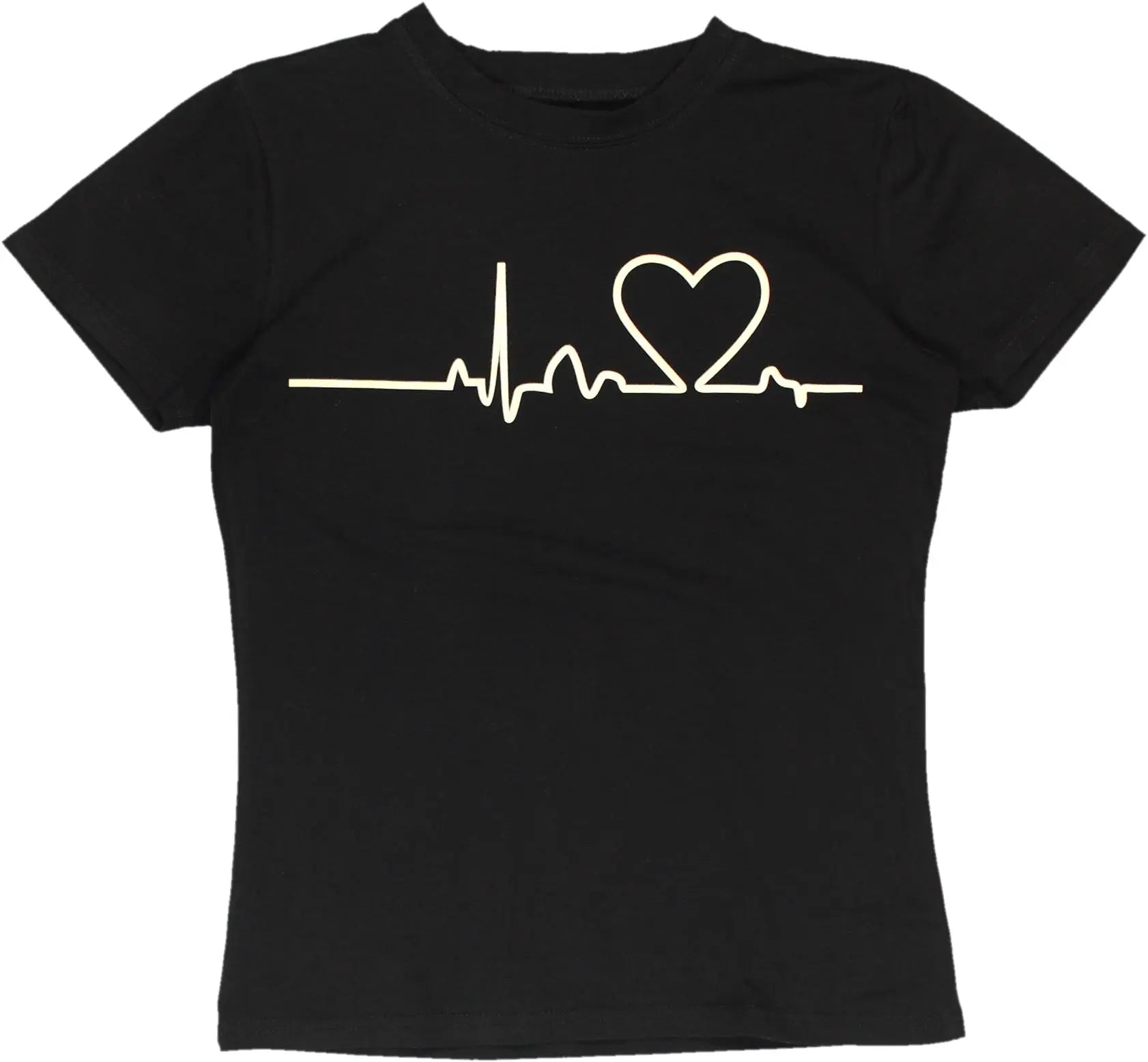 Unknown - Heartbeat T-Shirt- ThriftTale.com - Vintage and second handclothing