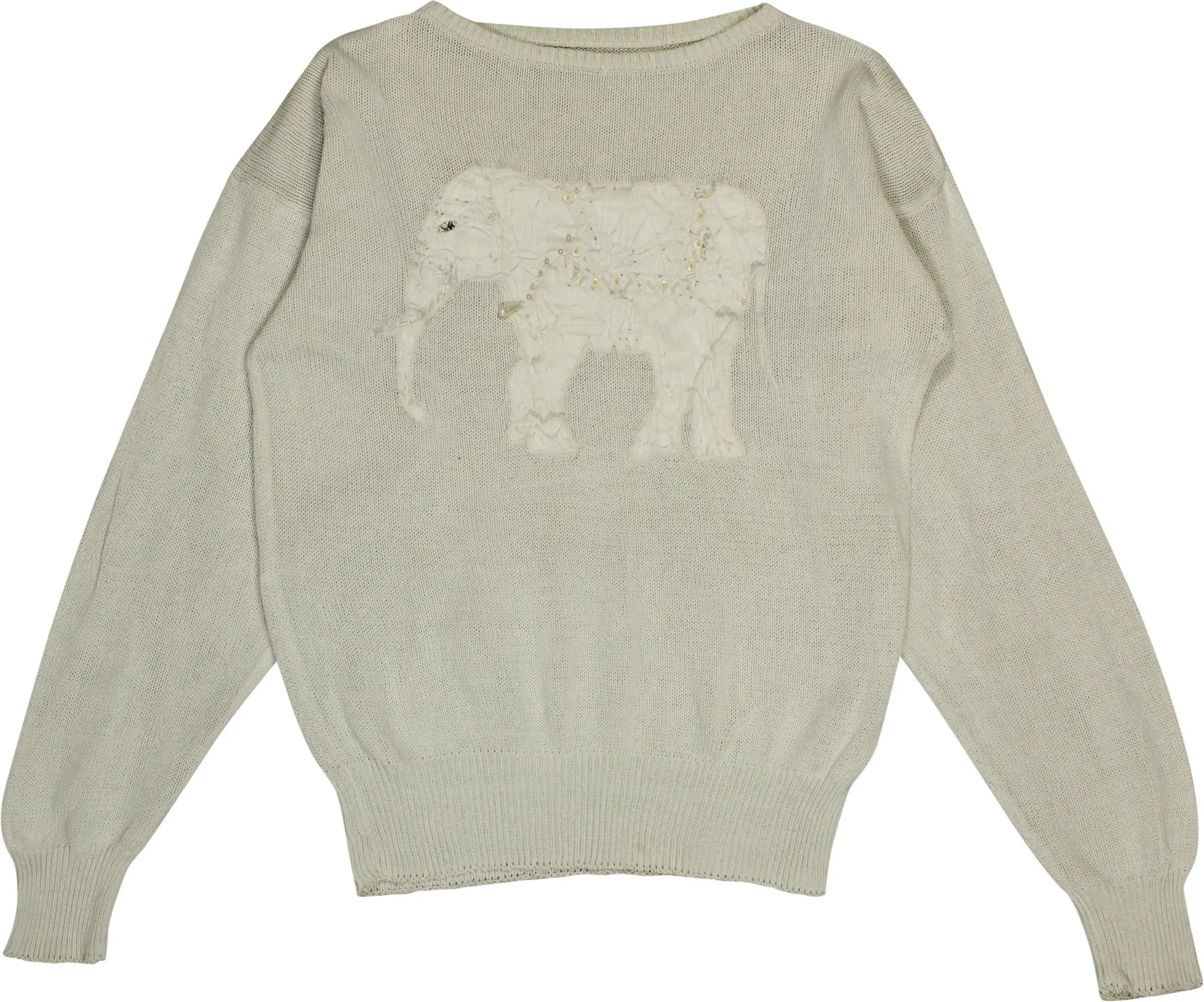 Unknown - Jumper with Elephant Embroidery- ThriftTale.com - Vintage and second handclothing
