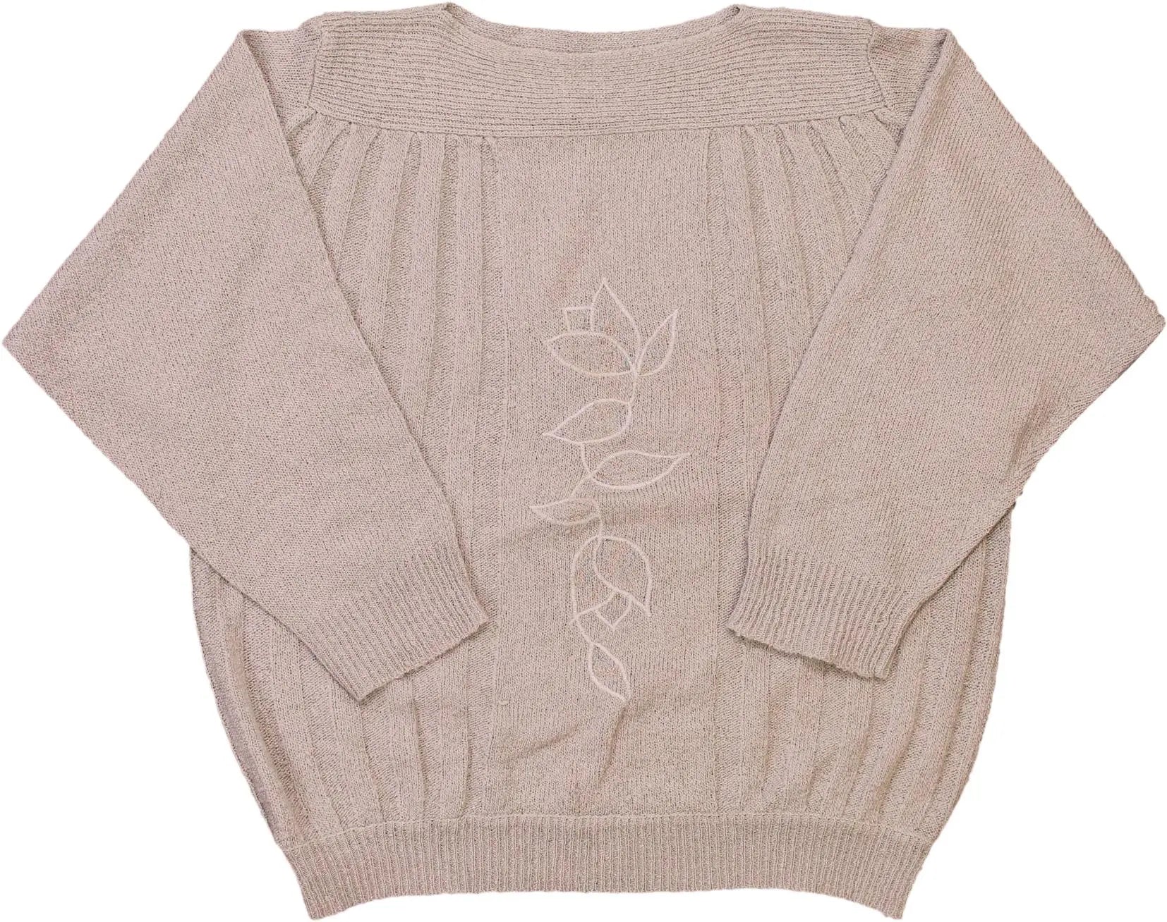 Unknown - Knitted Jumper with Embroidery- ThriftTale.com - Vintage and second handclothing