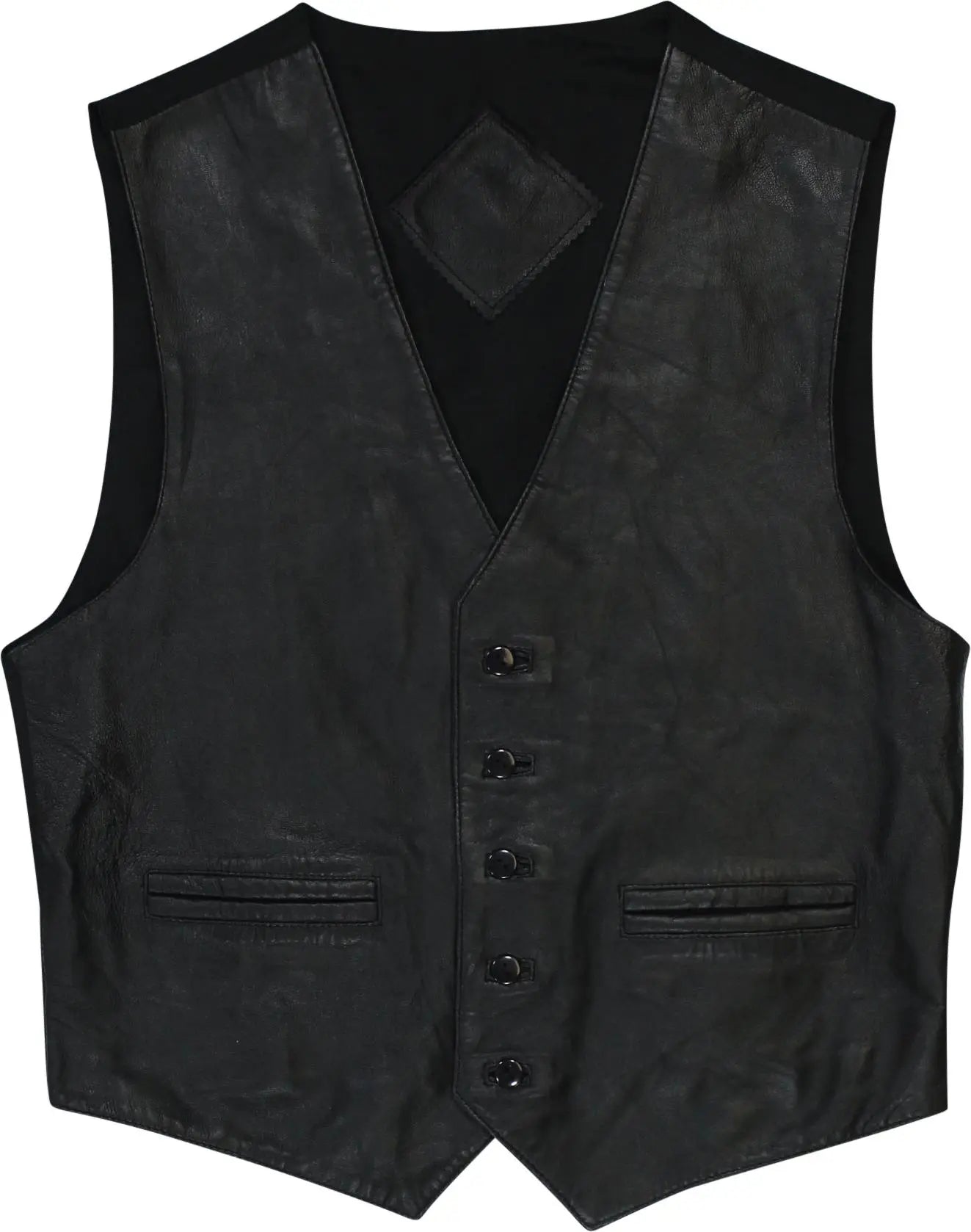 Unknown - Leather Vest- ThriftTale.com - Vintage and second handclothing