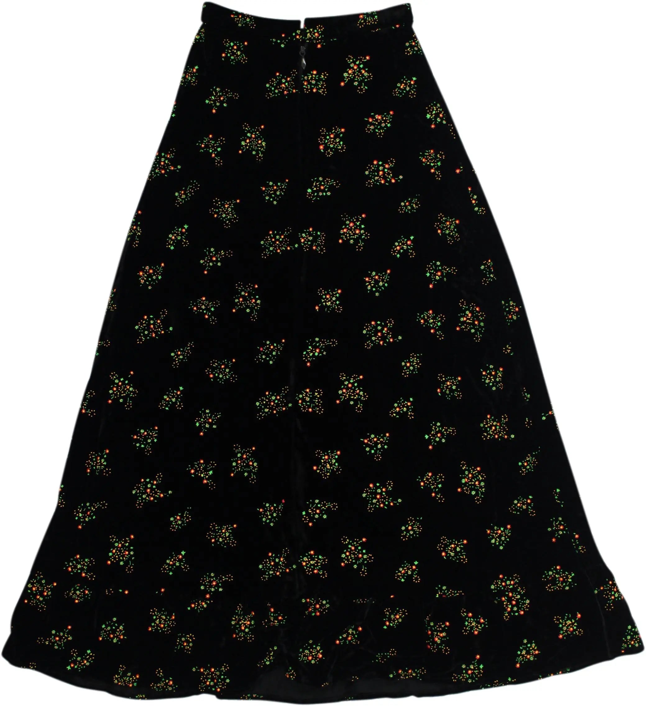 Unknown - Long Black Velvet Skirt- ThriftTale.com - Vintage and second handclothing