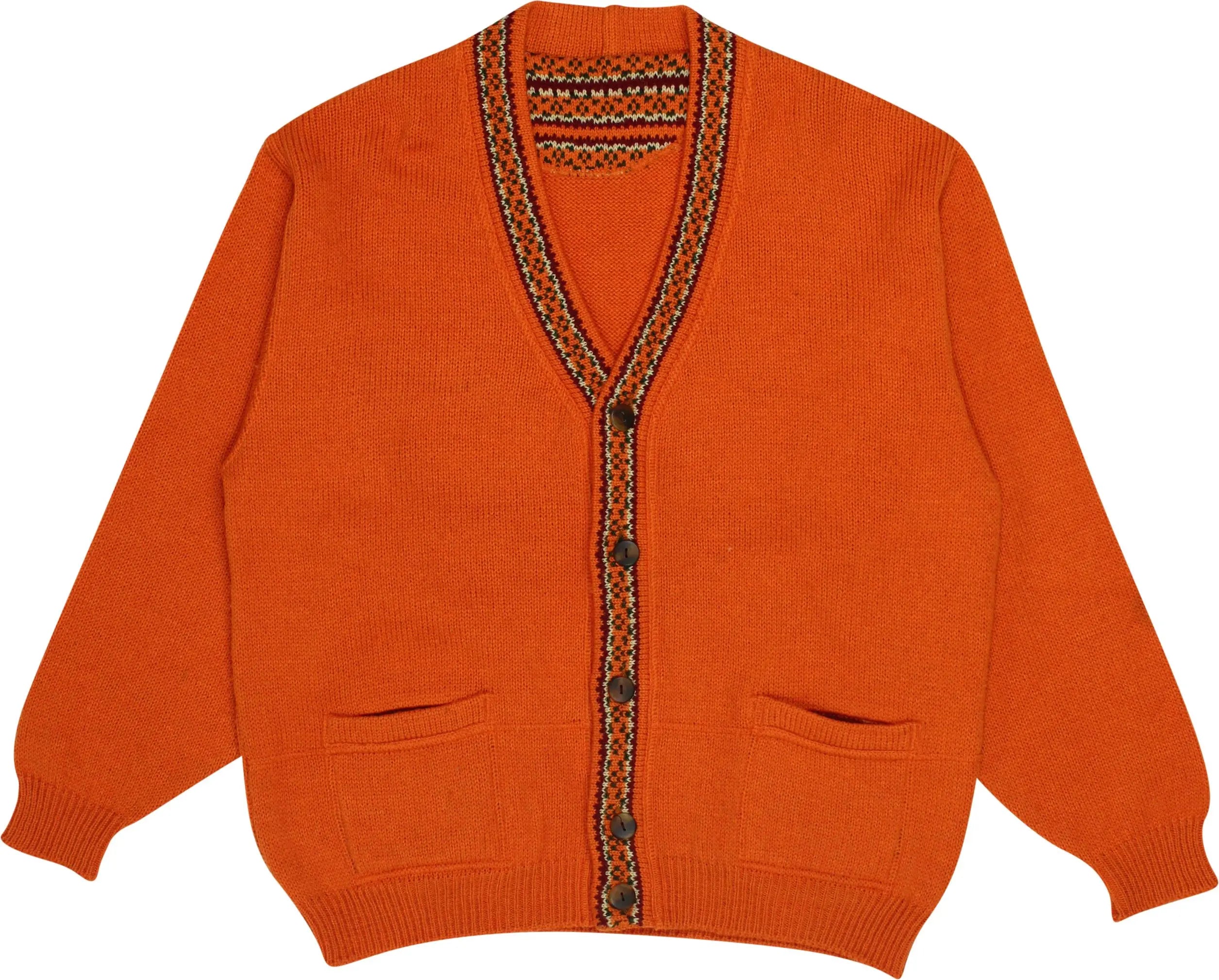 Unknown - Orange Button Cardigan- ThriftTale.com - Vintage and second handclothing
