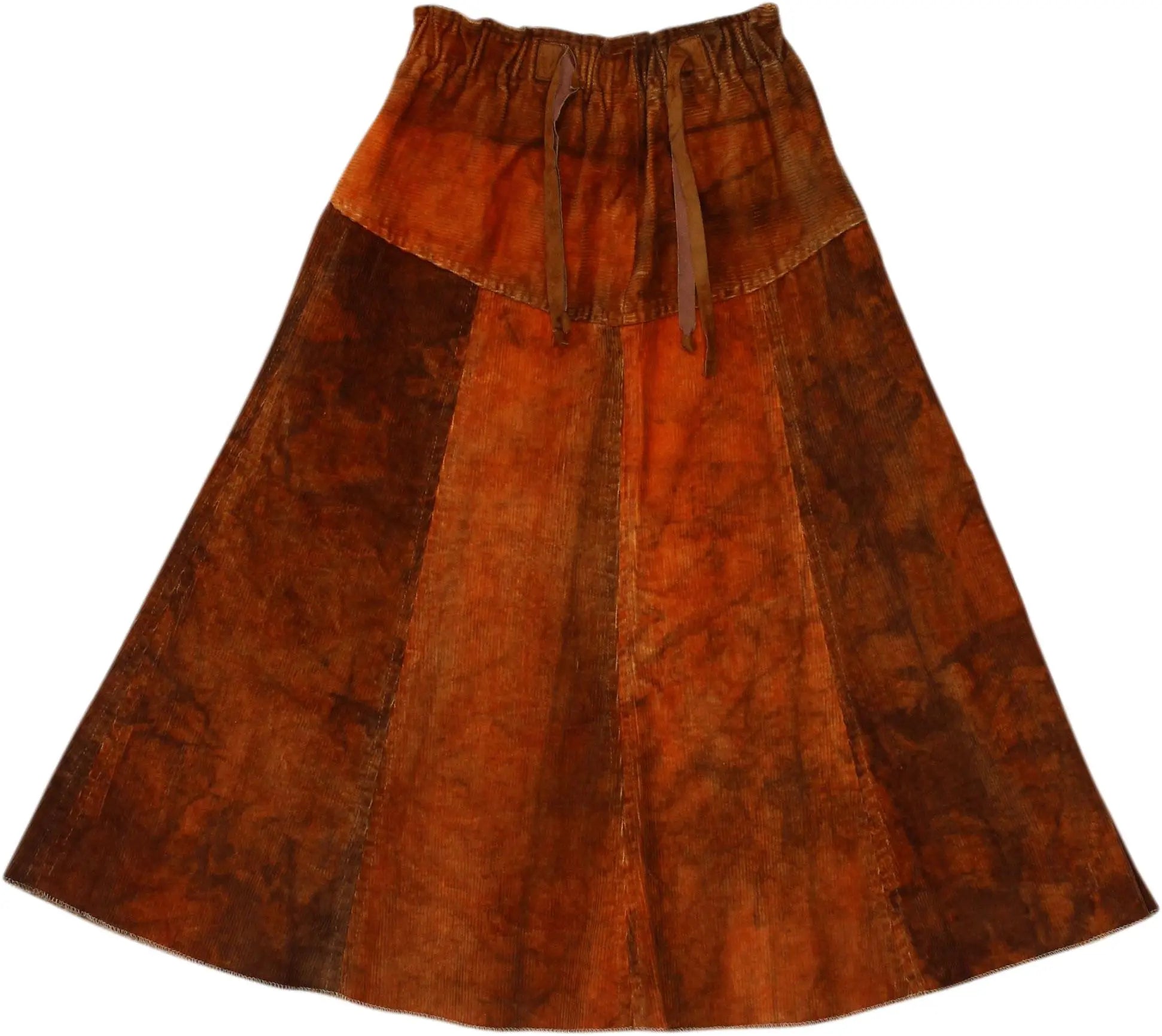 Unknown - Orange Corduroy Skirt- ThriftTale.com - Vintage and second handclothing