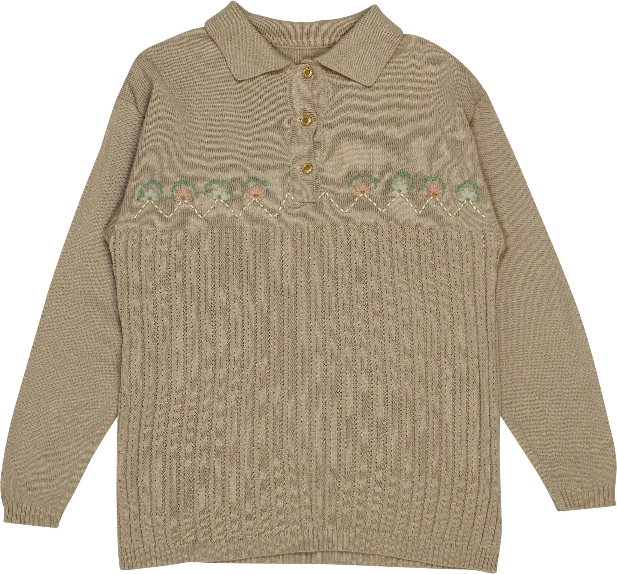Unknown - Pearl Beaded Cable Knit Jumper- ThriftTale.com - Vintage and second handclothing