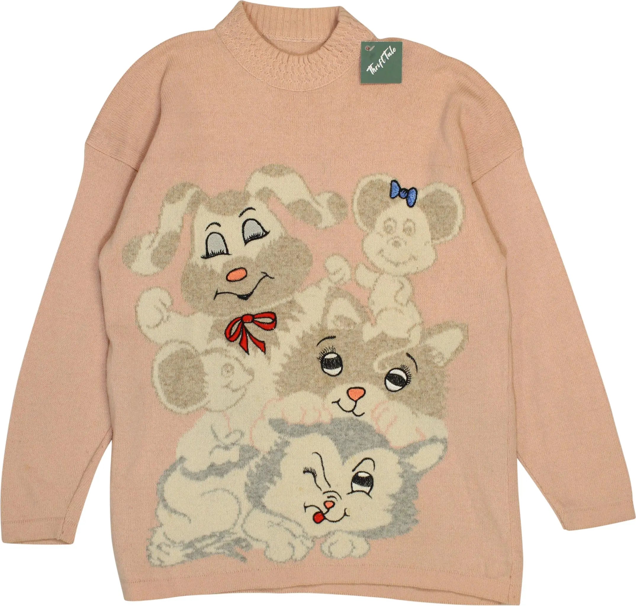 Unknown - Pink Cartoon Jumper- ThriftTale.com - Vintage and second handclothing