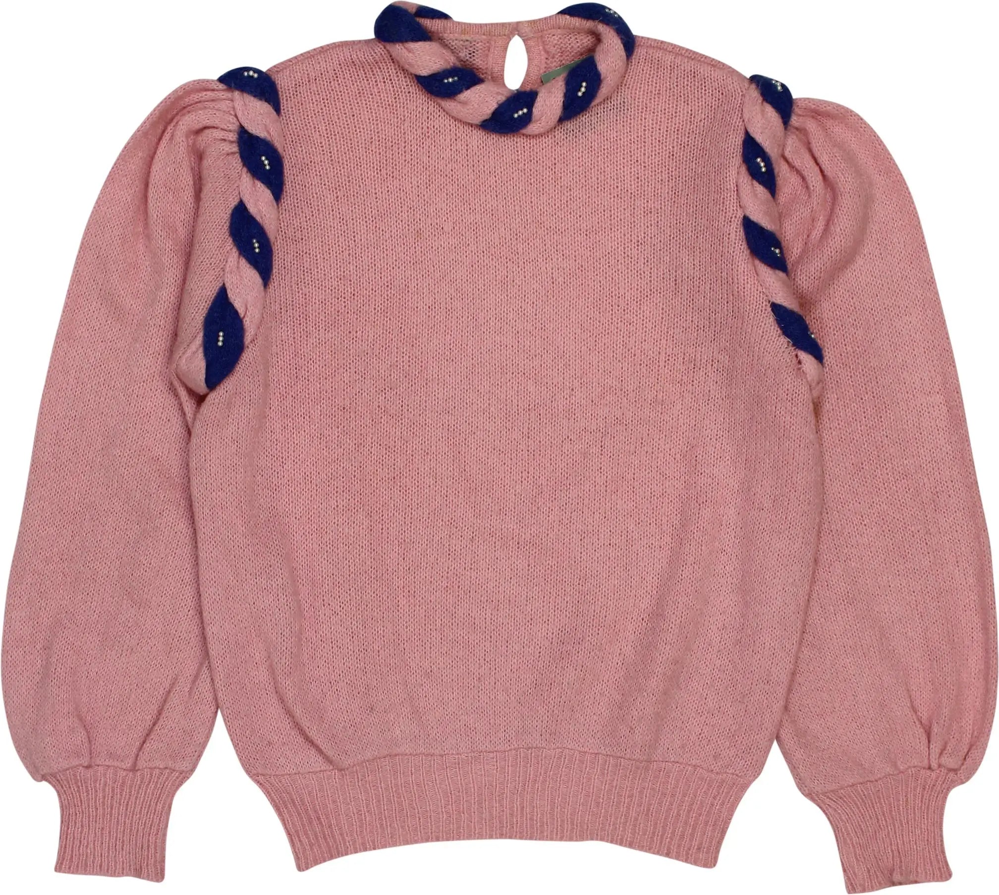 Unknown - Pink Puff Sleeve Knitted Jumper- ThriftTale.com - Vintage and second handclothing
