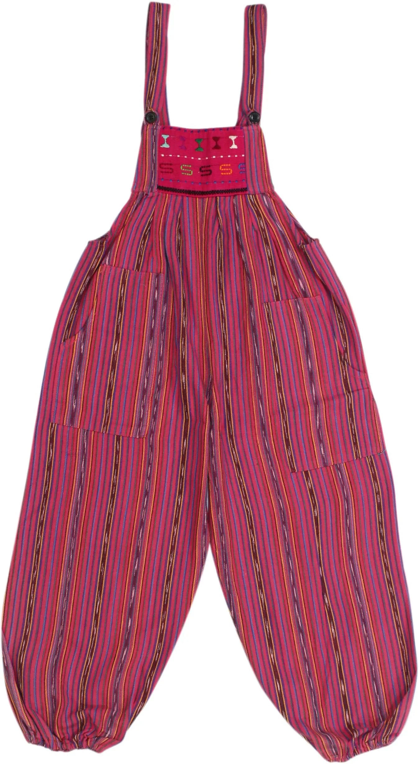 Unknown - Pink Striped Dungarees- ThriftTale.com - Vintage and second handclothing
