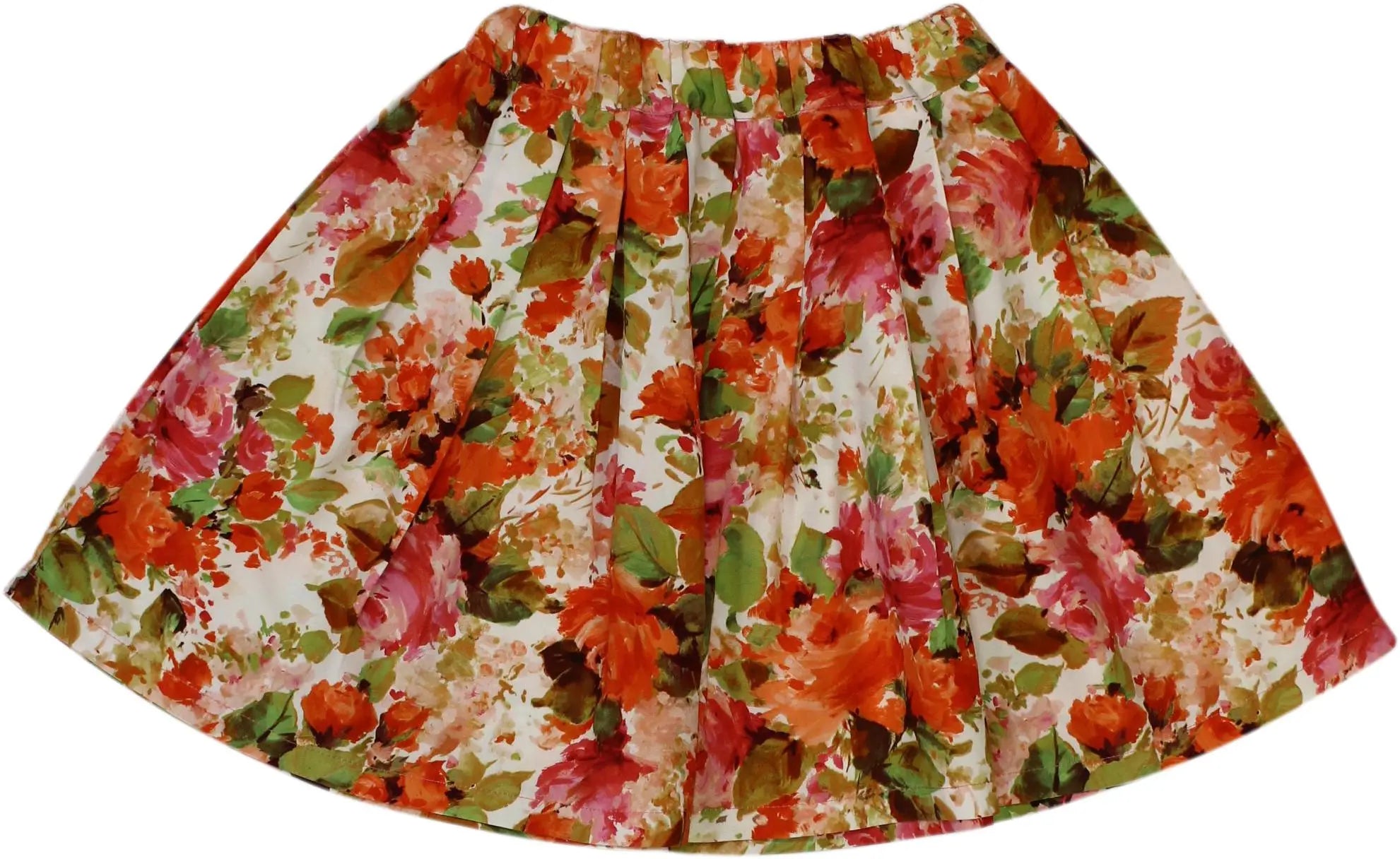 Unknown - Pleated Floral Skirt- ThriftTale.com - Vintage and second handclothing