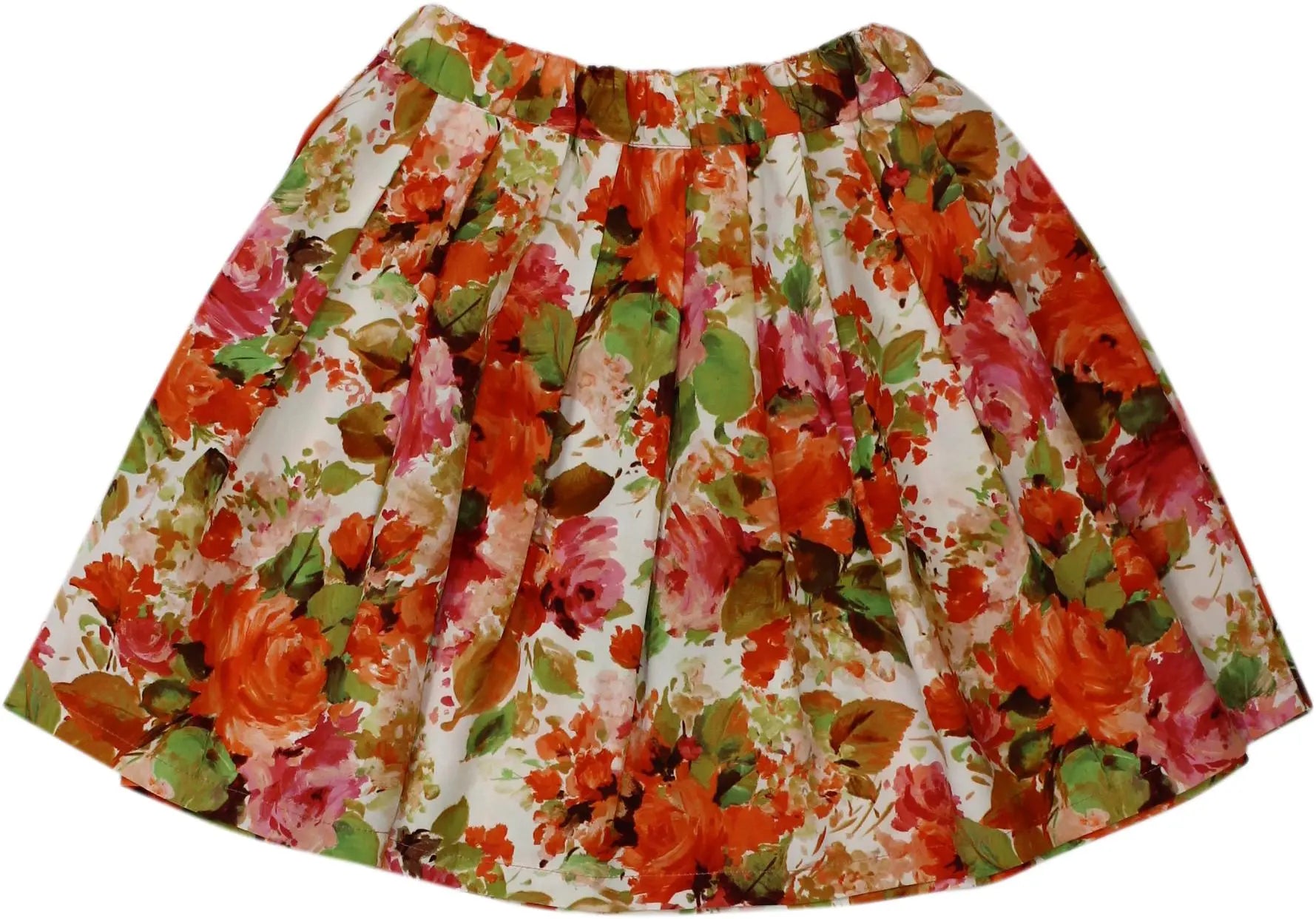 Unknown - Pleated Floral Skirt- ThriftTale.com - Vintage and second handclothing
