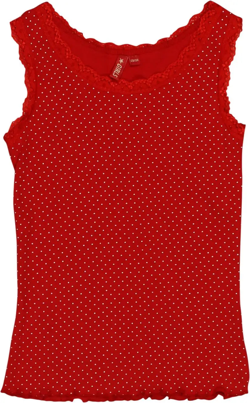Unknown - Polka Dot Top- ThriftTale.com - Vintage and second handclothing