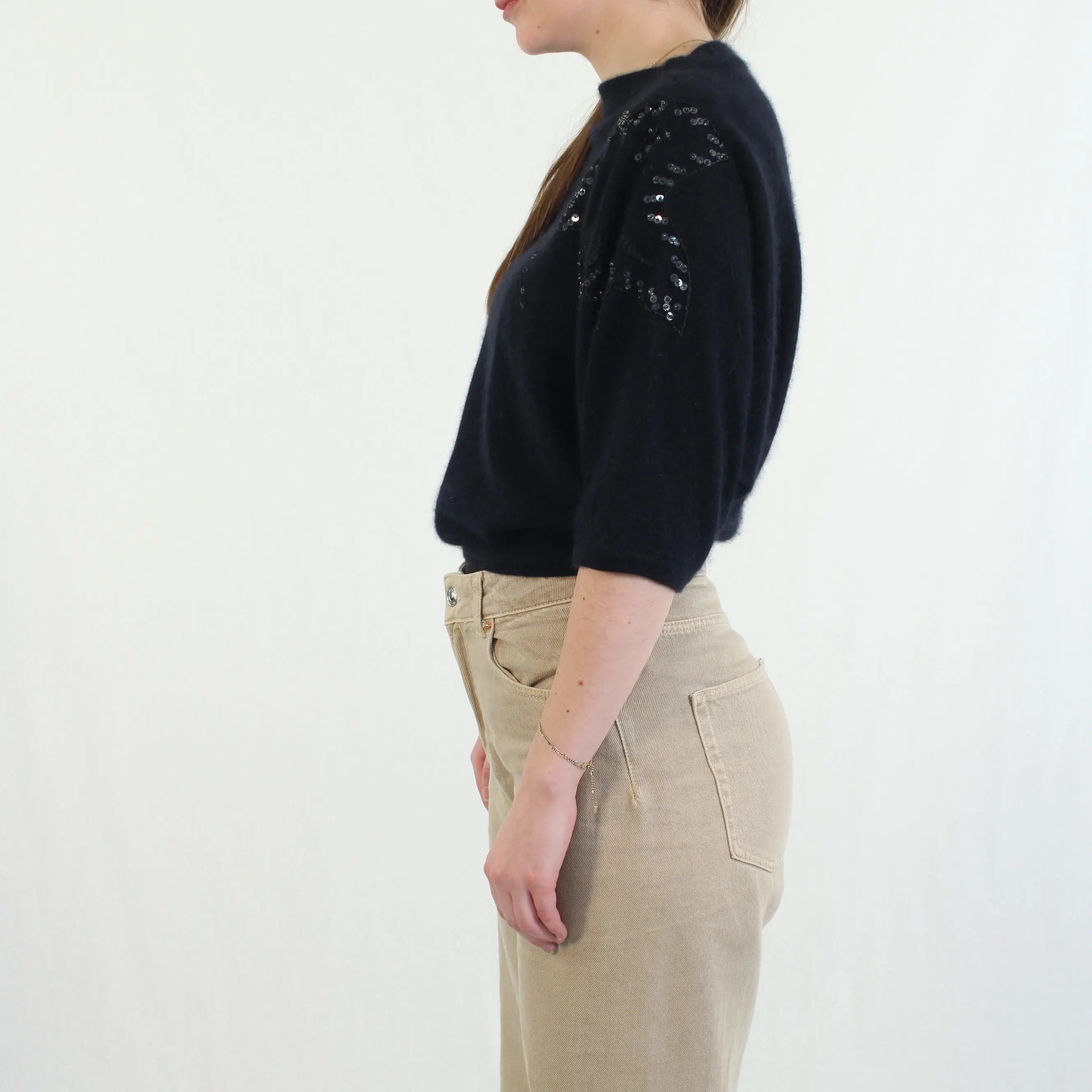 Unknown - Puff Sleeve Wool Jumper- ThriftTale.com - Vintage and second handclothing