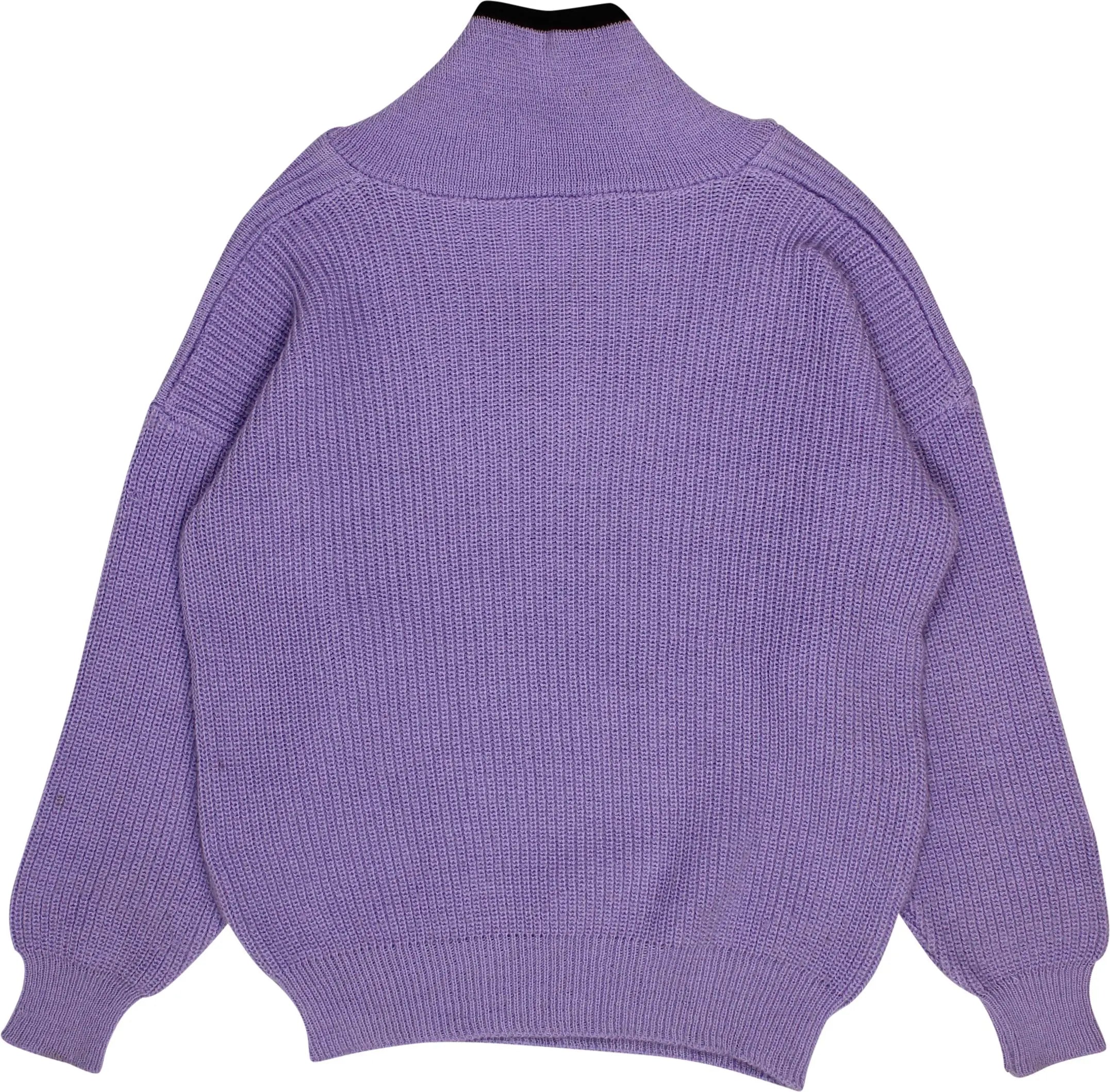 Unknown - Purple V-neck Jumper- ThriftTale.com - Vintage and second handclothing