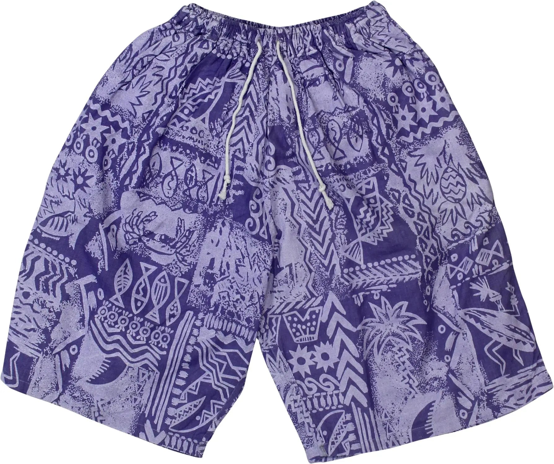 Unknown - Purple Vintage Print Shorts- ThriftTale.com - Vintage and second handclothing