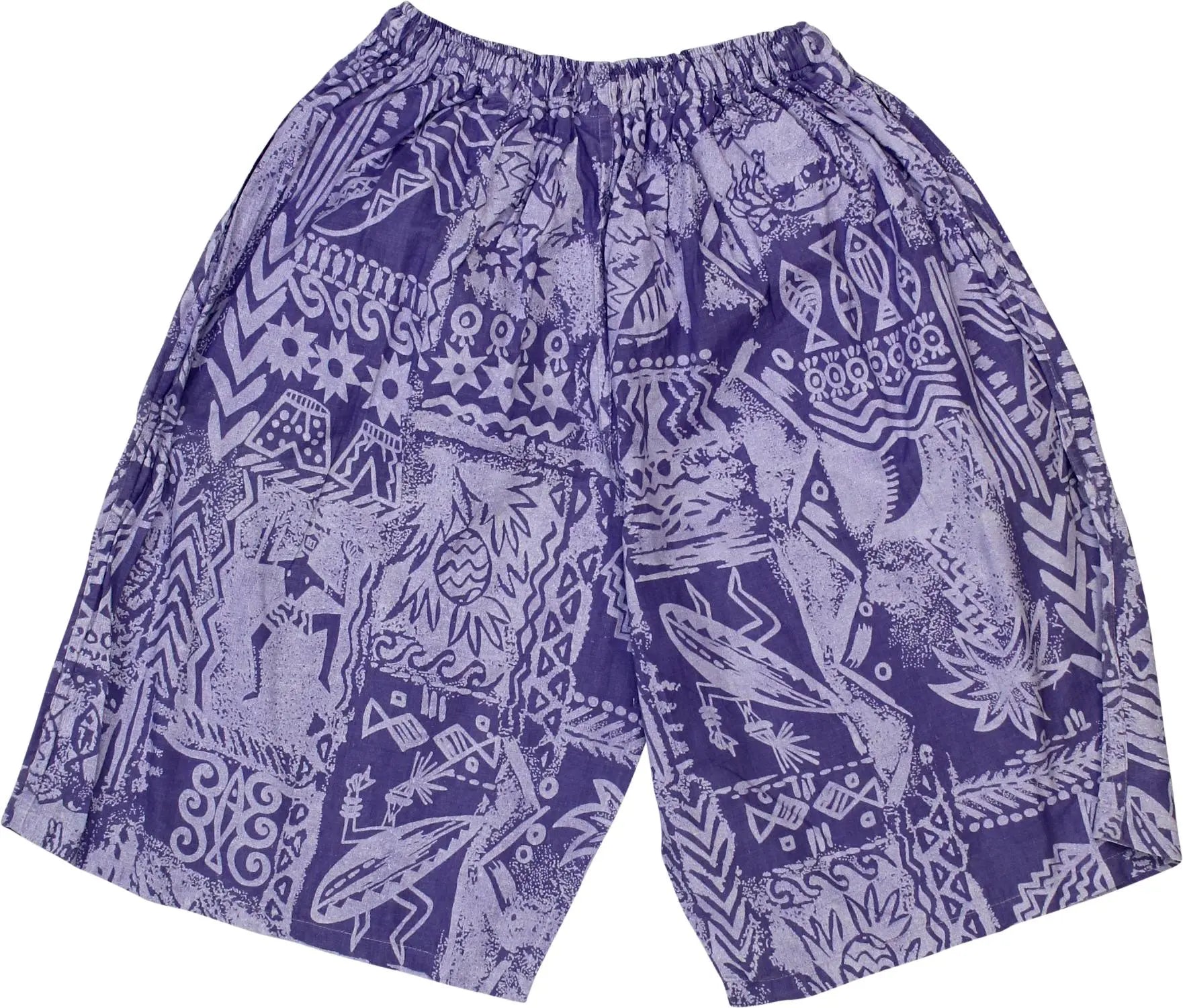 Unknown - Purple Vintage Print Shorts- ThriftTale.com - Vintage and second handclothing