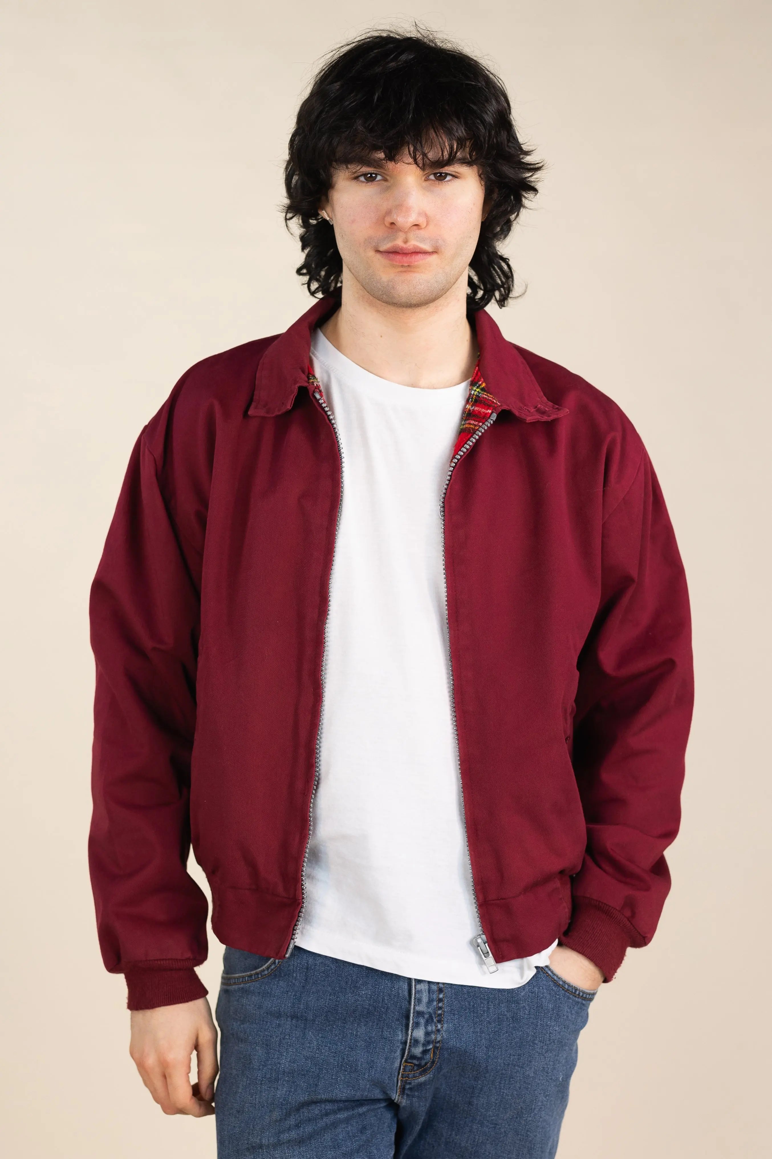 Unknown - Red Bomber Jacket- ThriftTale.com - Vintage and second handclothing