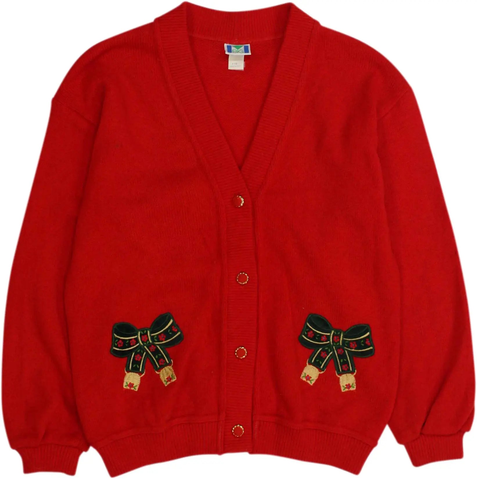 Unknown - Red Cardigan- ThriftTale.com - Vintage and second handclothing