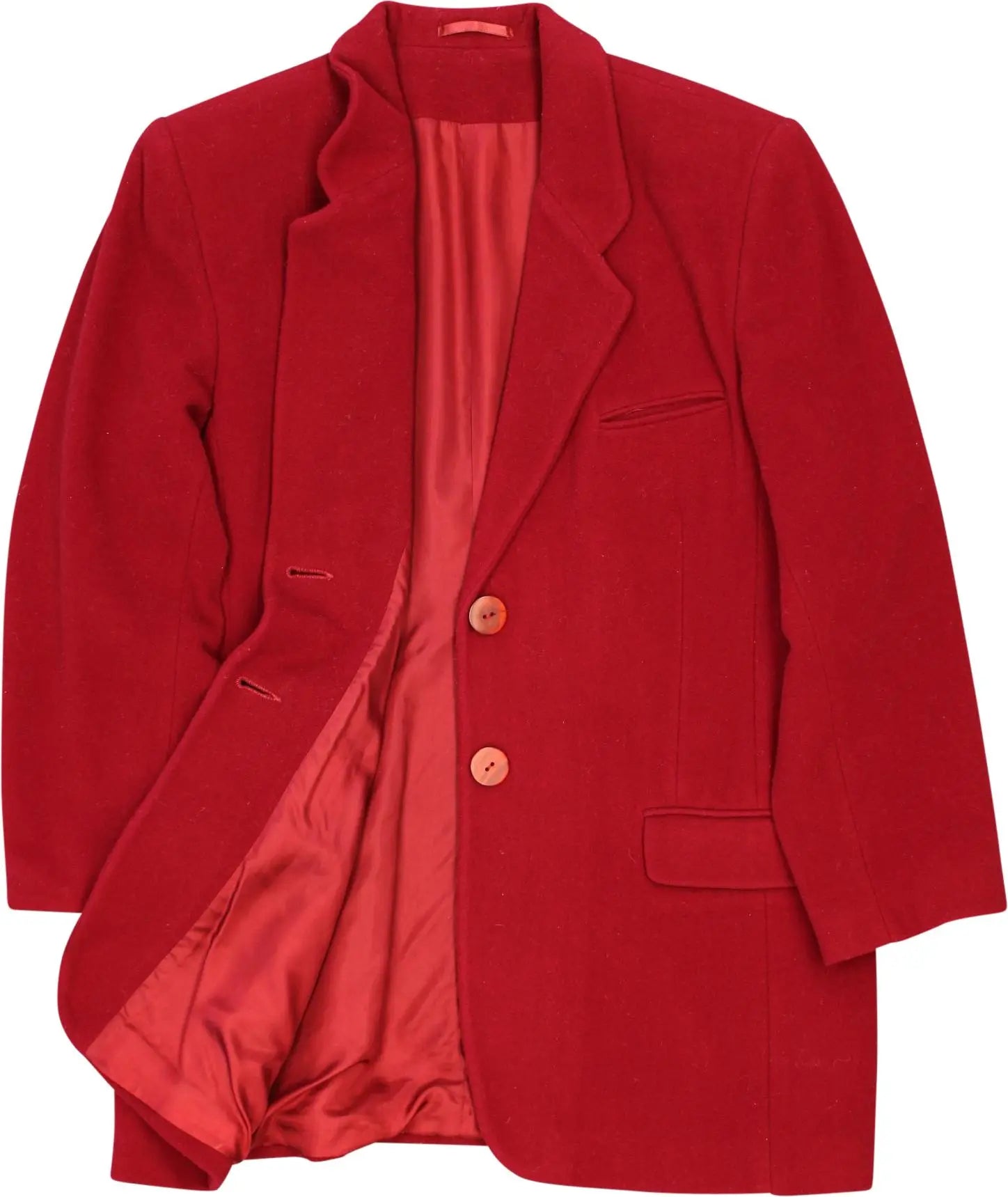 Unknown - Red Cashmere Coat- ThriftTale.com - Vintage and second handclothing