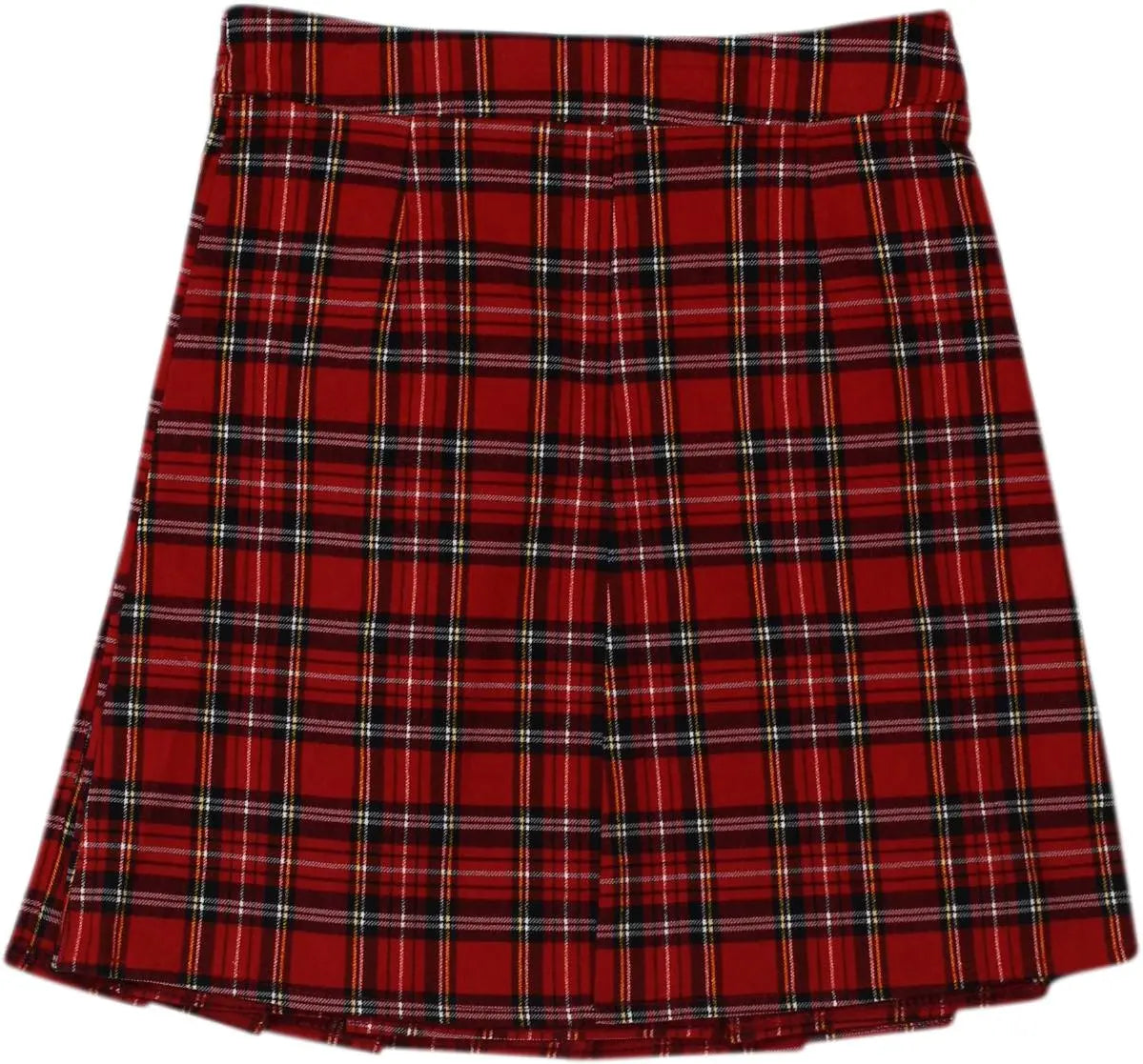Unknown - Red Checked Pleated Skirt- ThriftTale.com - Vintage and second handclothing