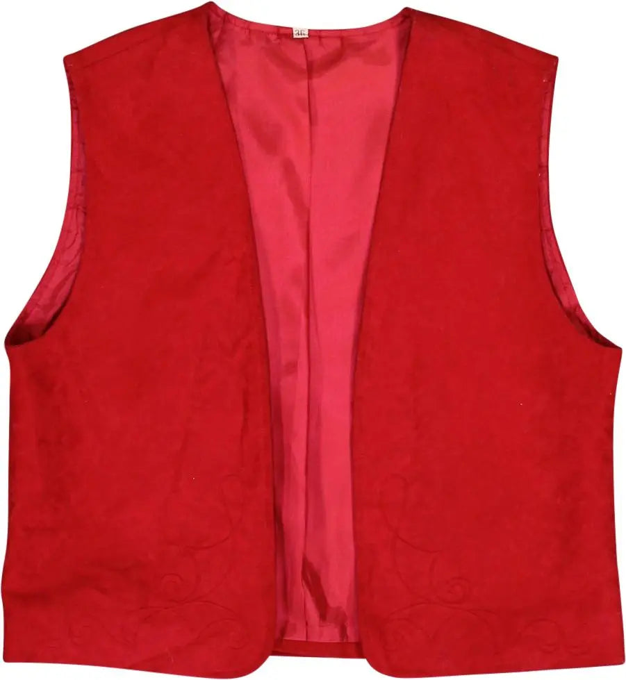 Unknown - Red Gilet- ThriftTale.com - Vintage and second handclothing
