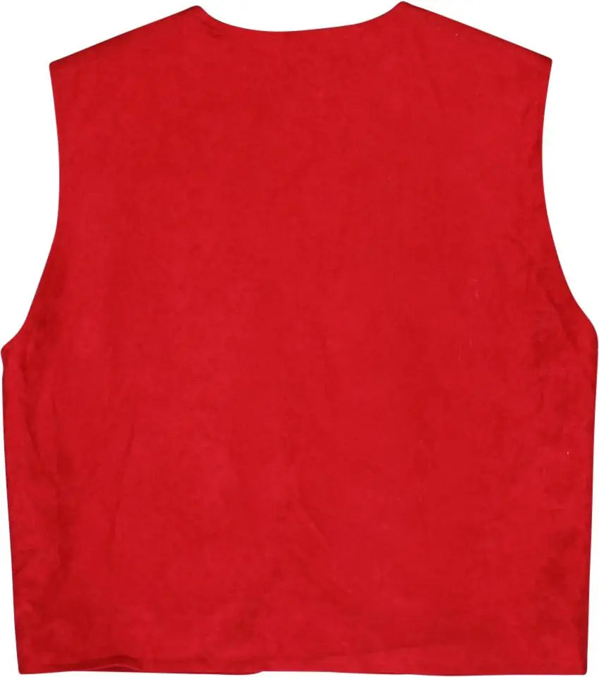 Unknown - Red Gilet- ThriftTale.com - Vintage and second handclothing