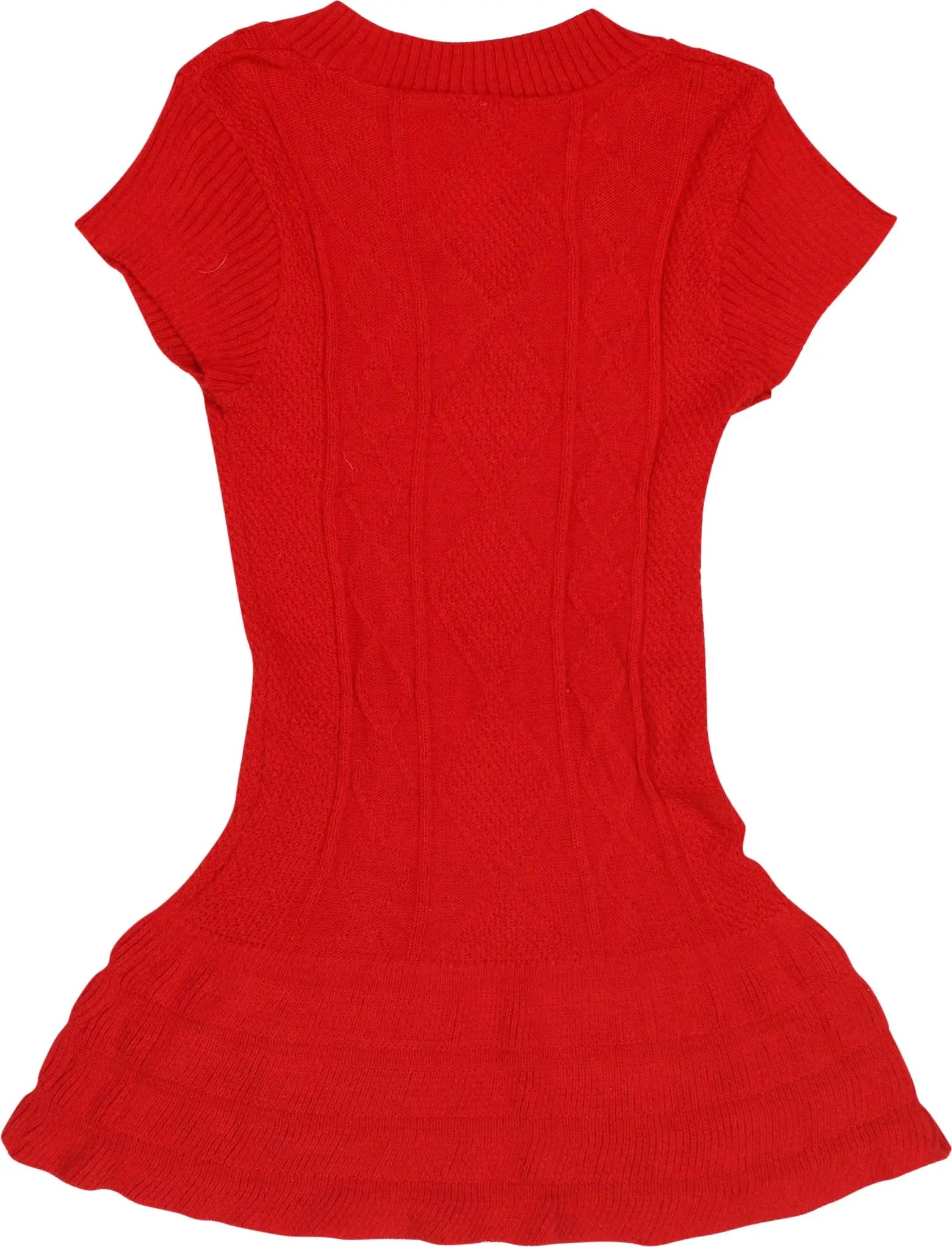Unknown - Red Knitted Dress- ThriftTale.com - Vintage and second handclothing