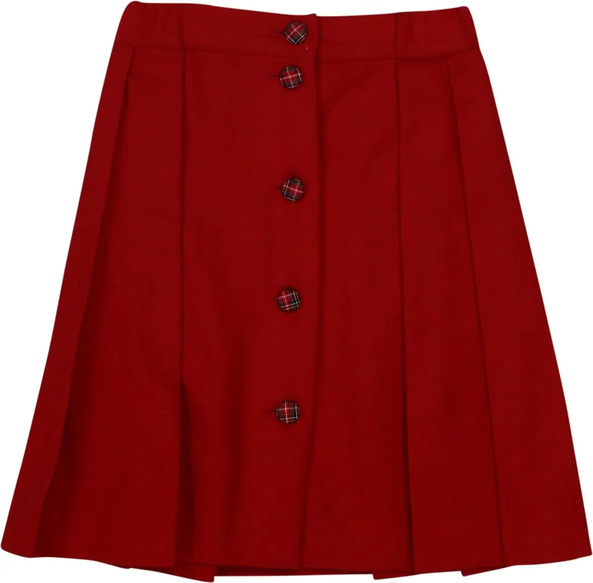 Unknown - Red Pleated Skirt- ThriftTale.com - Vintage and second handclothing