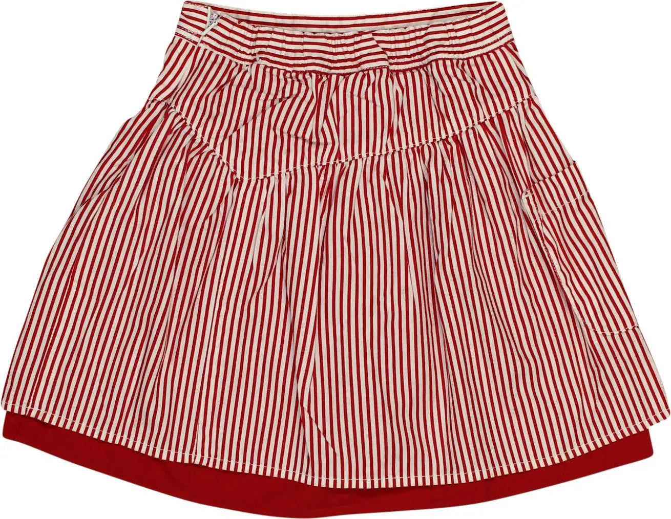 Unknown - Red Striped Skirt- ThriftTale.com - Vintage and second handclothing