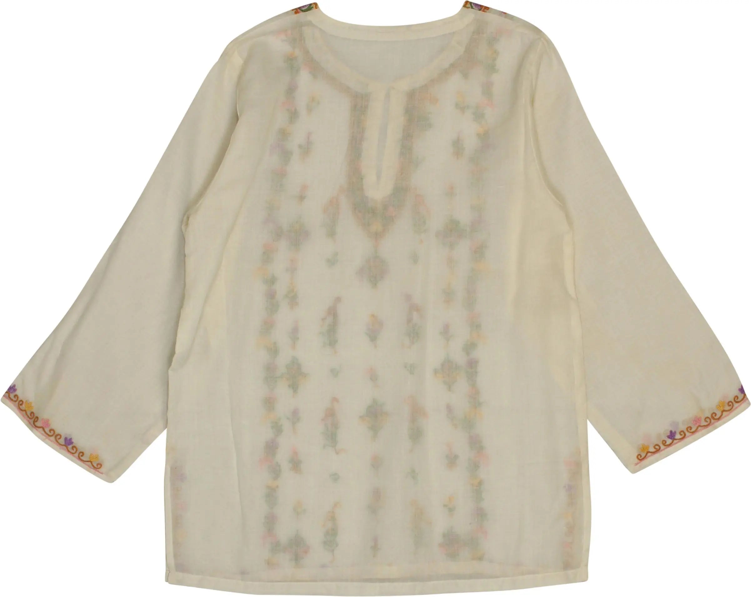 Unknown - Seethrough Tunic with Embroided Details- ThriftTale.com - Vintage and second handclothing