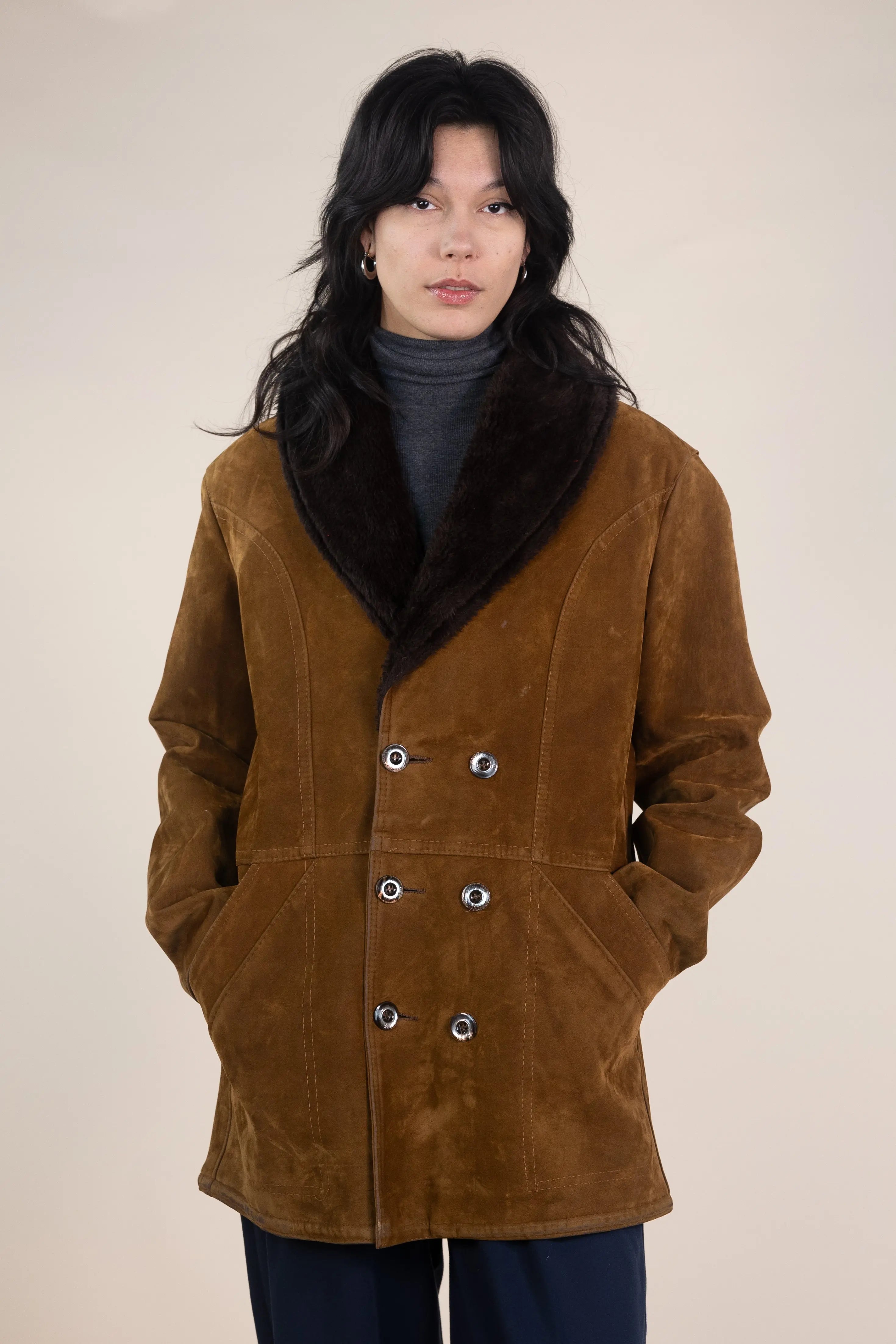 Unknown - Shearling Coat- ThriftTale.com - Vintage and second handclothing