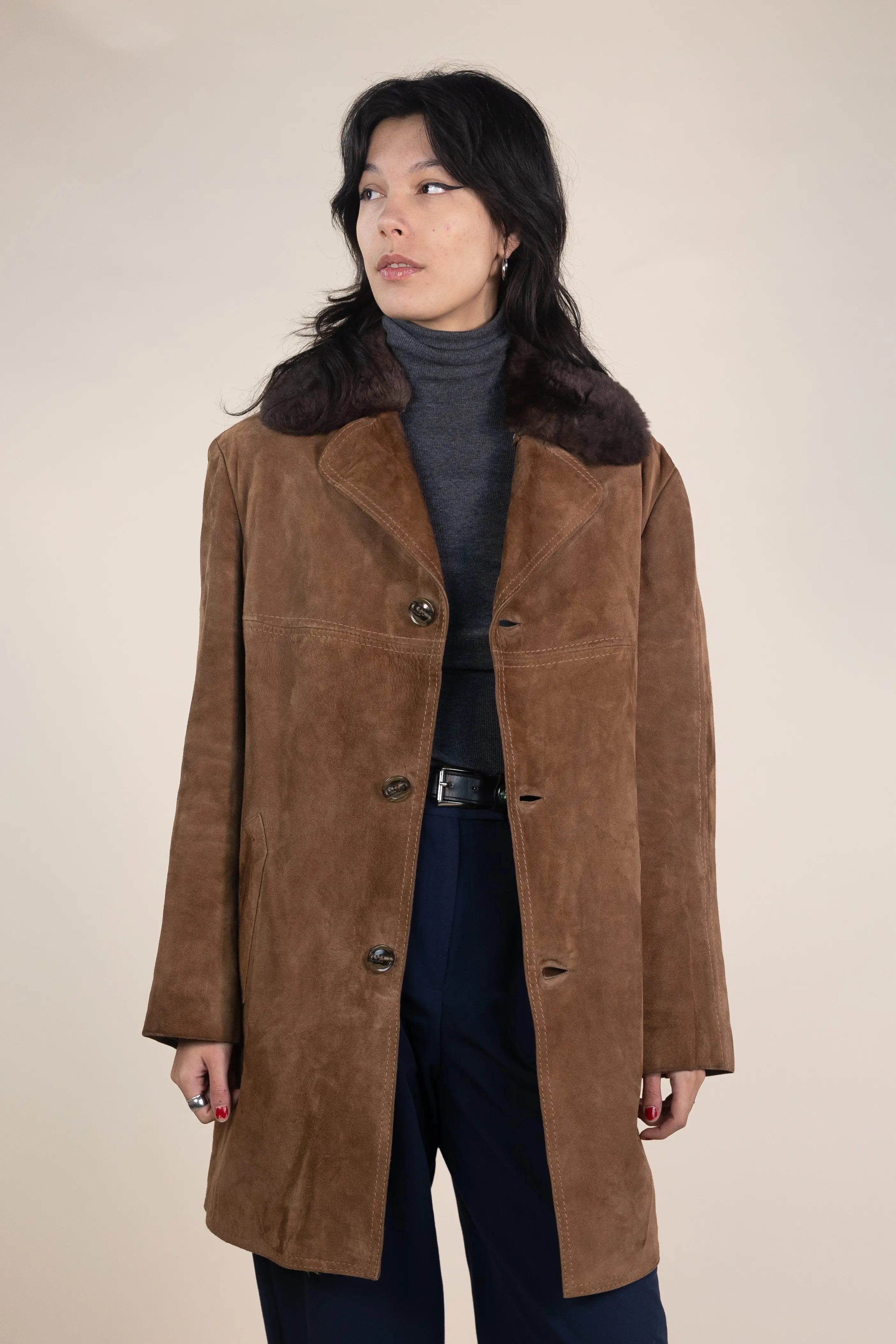 Unknown - Shearling Coat- ThriftTale.com - Vintage and second handclothing