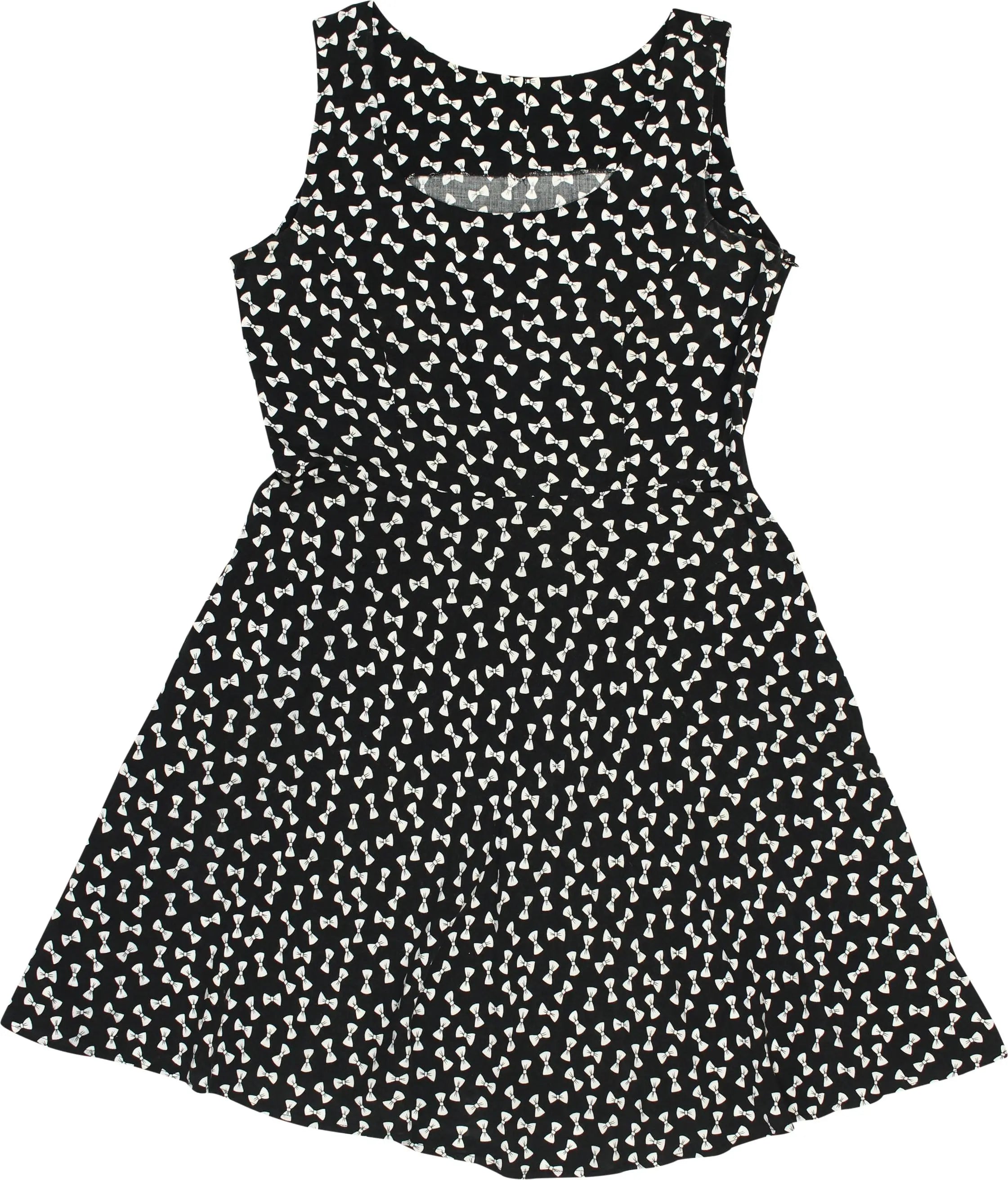 Unknown - Short Dress with Bow Print- ThriftTale.com - Vintage and second handclothing