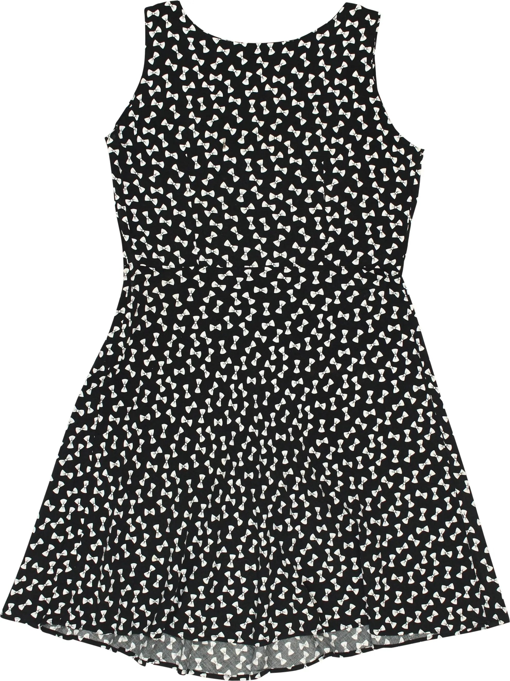 Unknown - Short Dress with Bow Print- ThriftTale.com - Vintage and second handclothing