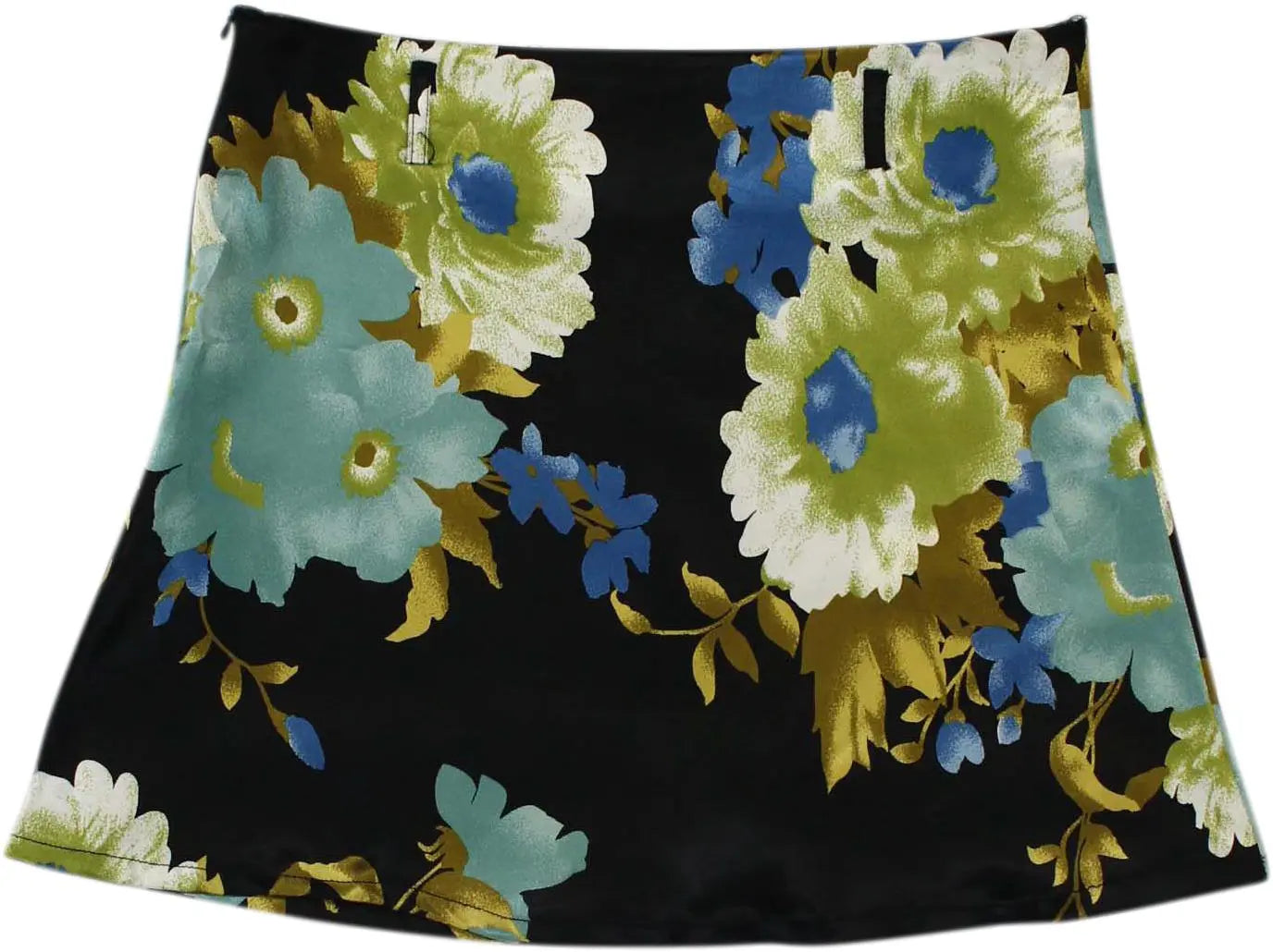 Unknown - Silk Touch Floral Print Skirt- ThriftTale.com - Vintage and second handclothing