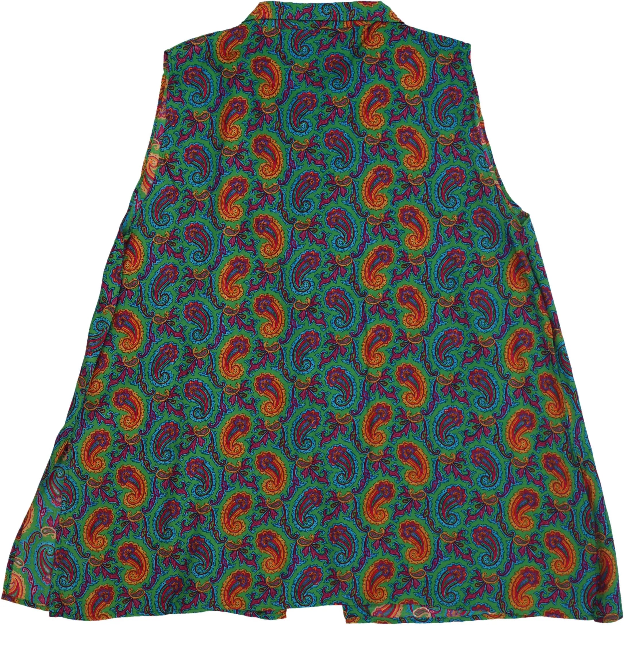 Unknown - Sleeveless Blouse with Paisley Print- ThriftTale.com - Vintage and second handclothing