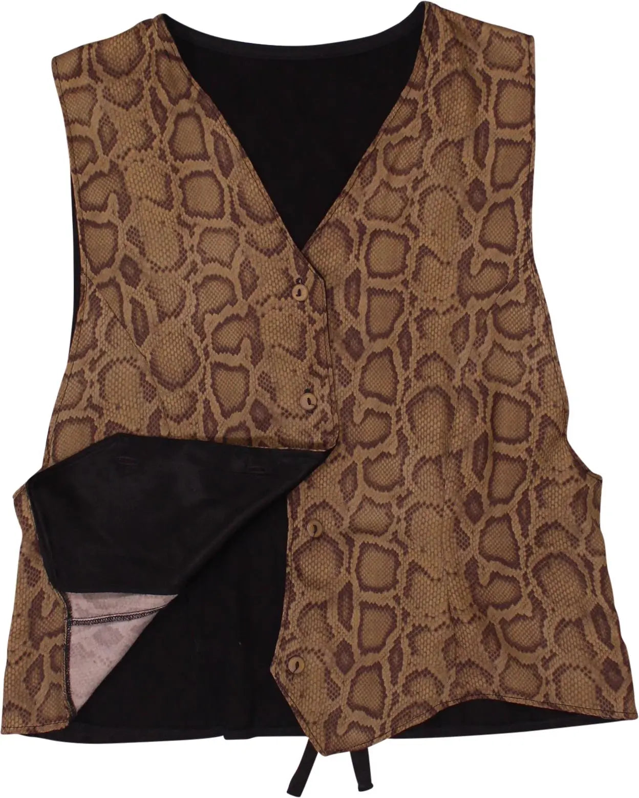 Unknown - Sleeveless Vest with Leopard Print- ThriftTale.com - Vintage and second handclothing
