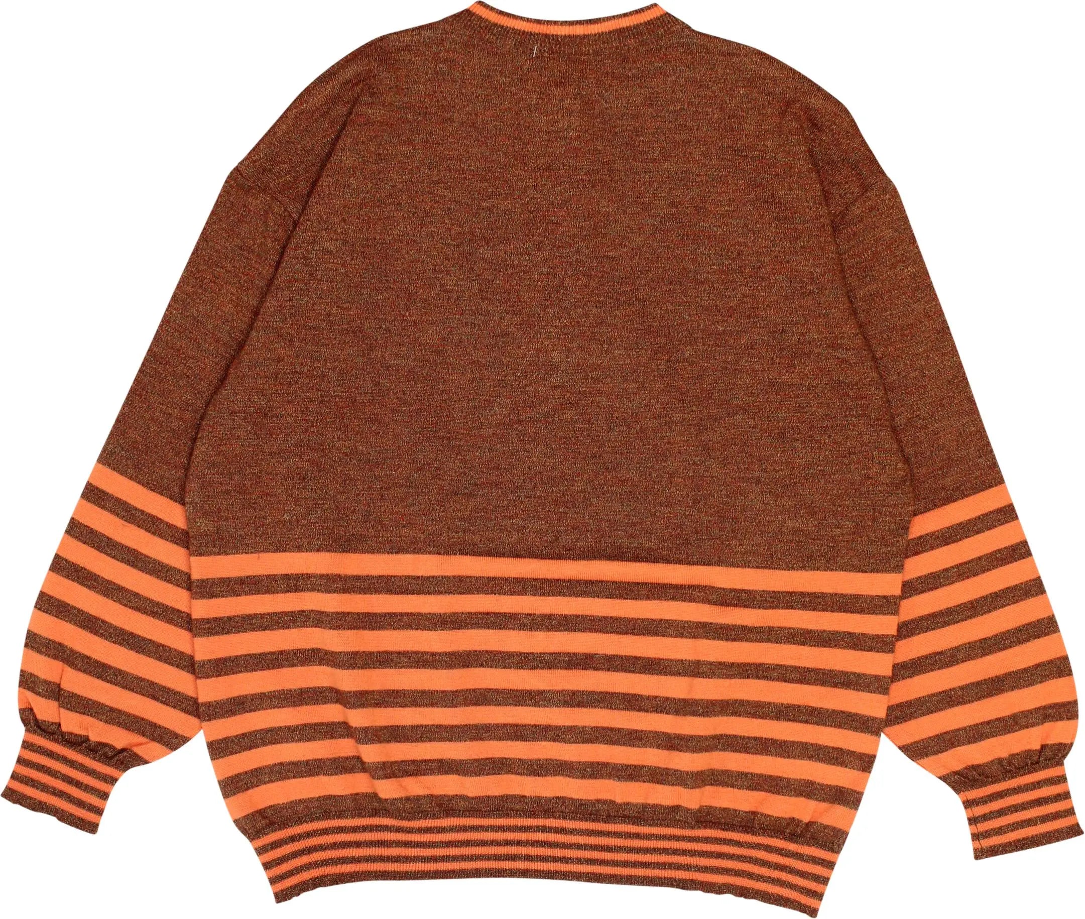 Unknown - Striped Quarter Neck Jumper- ThriftTale.com - Vintage and second handclothing