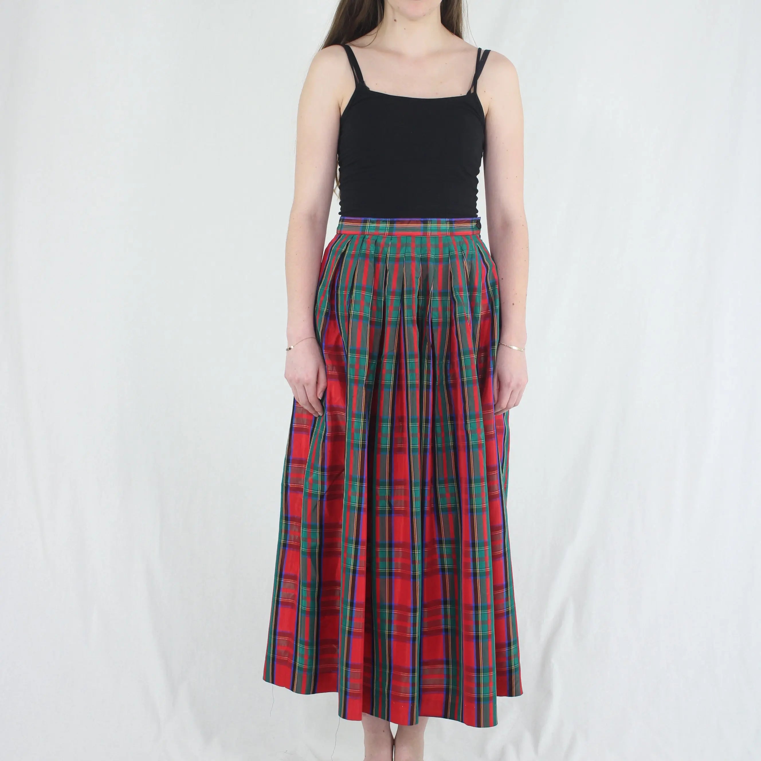 Unknown - Tartan Pleated Skirt- ThriftTale.com - Vintage and second handclothing