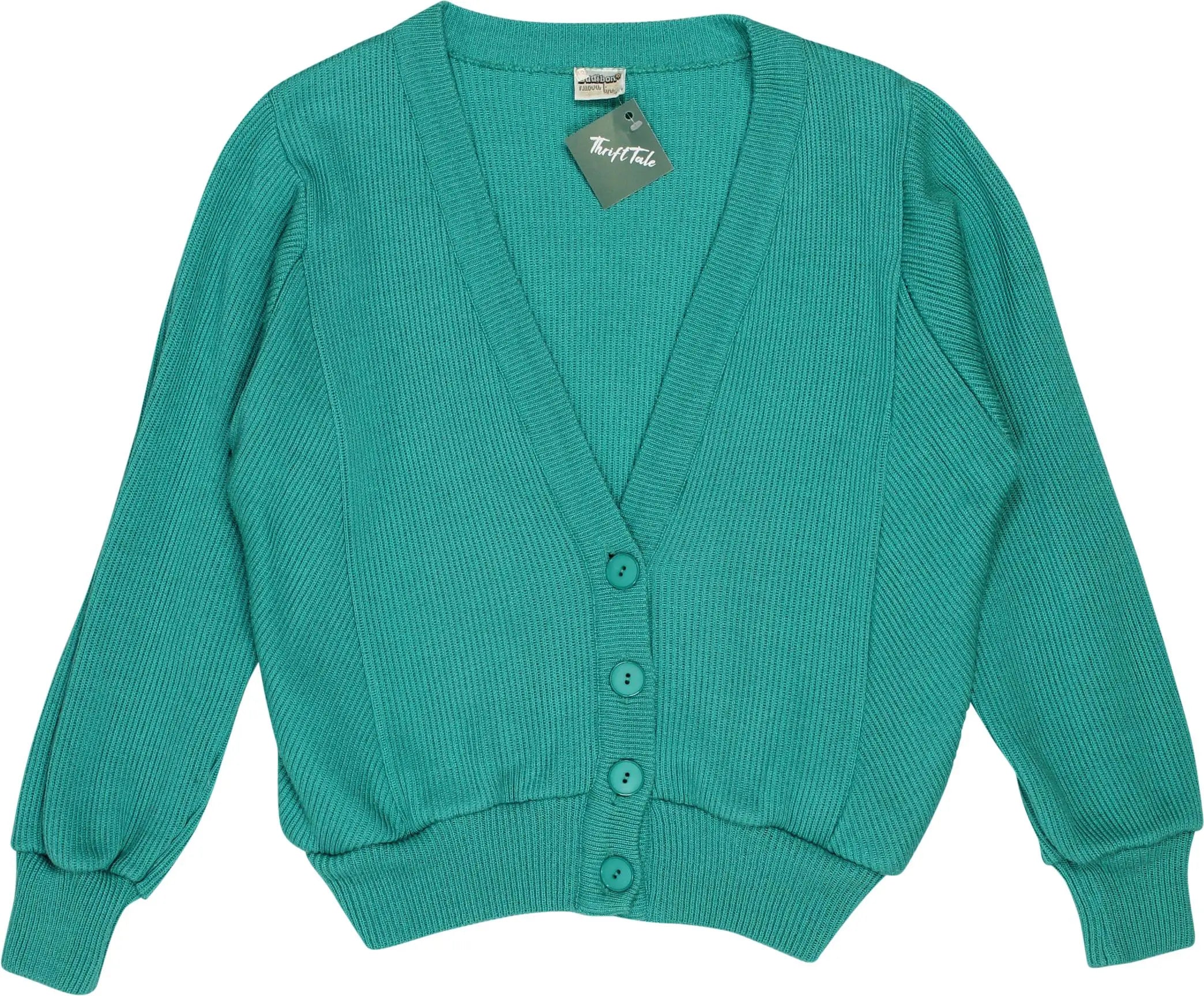 Unknown - Turquoise Knitted Cardigan- ThriftTale.com - Vintage and second handclothing