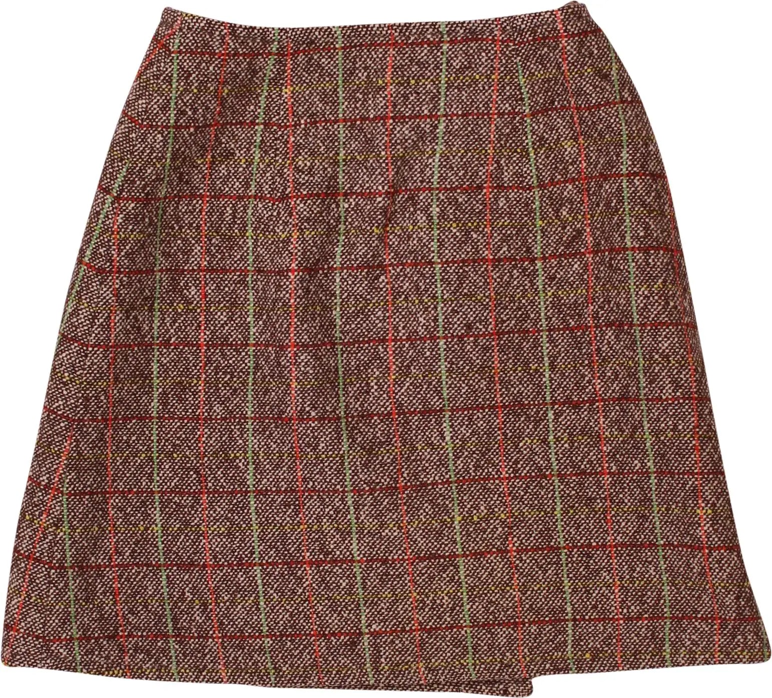 Unknown - Vintage A-line Skirt with Checked Pattern- ThriftTale.com - Vintage and second handclothing