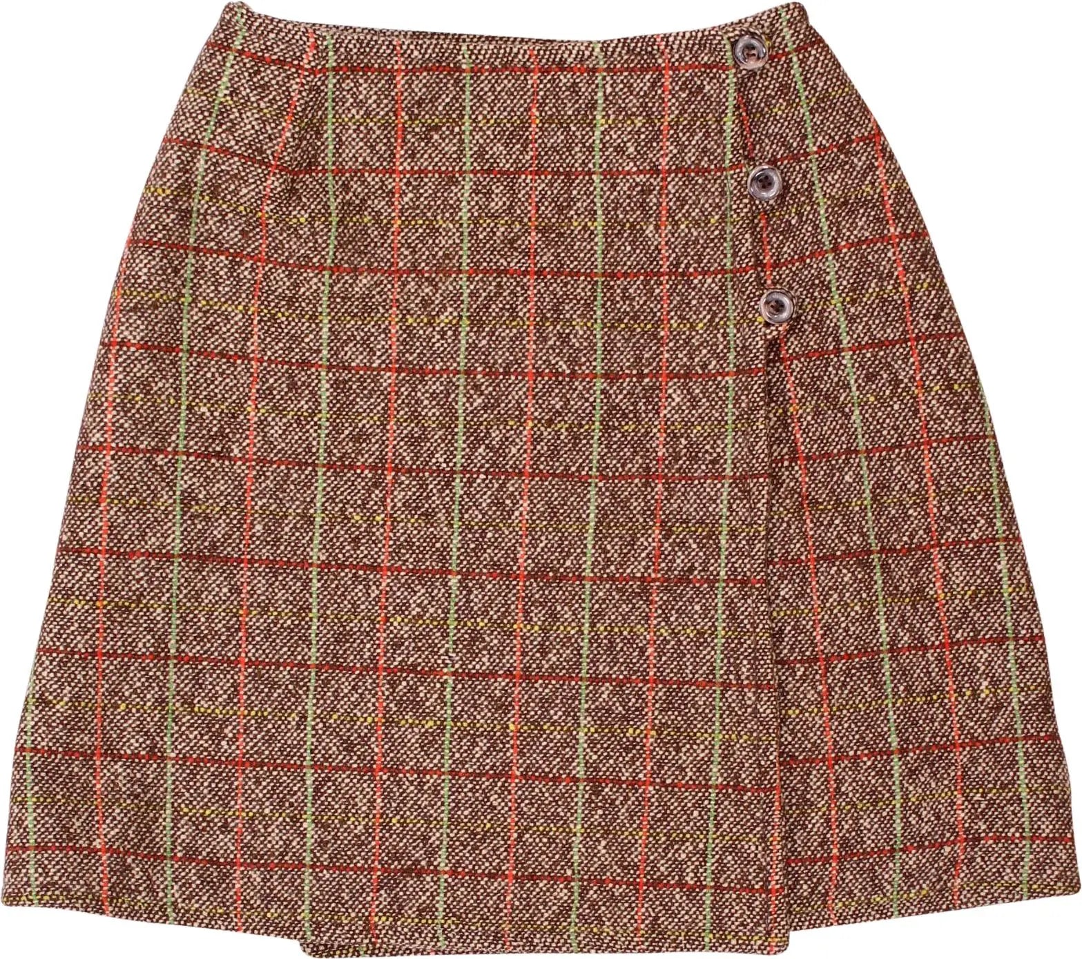 Unknown - Vintage A-line Skirt with Checked Pattern- ThriftTale.com - Vintage and second handclothing