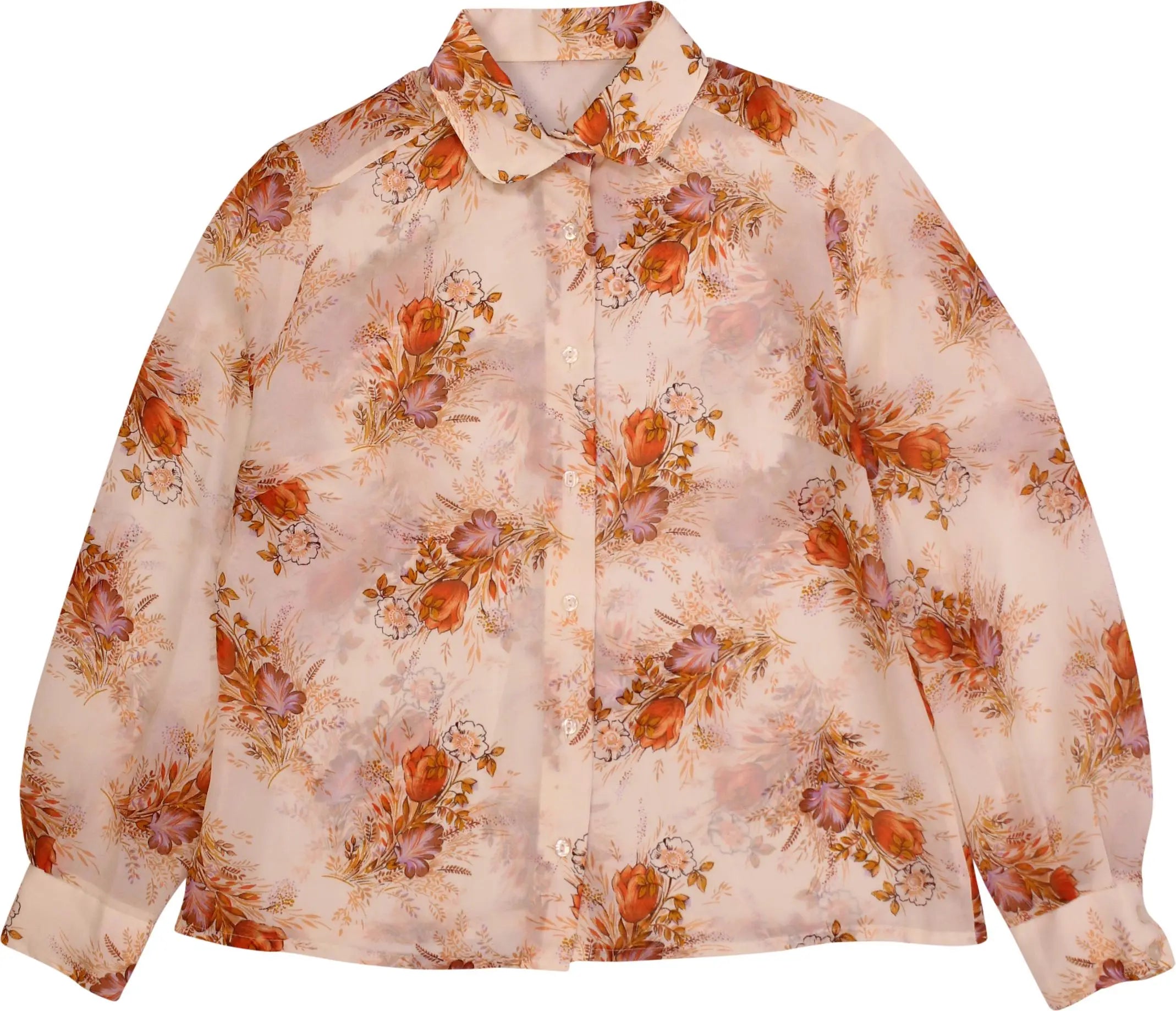 Unknown - Vintage Floral Blouse- ThriftTale.com - Vintage and second handclothing