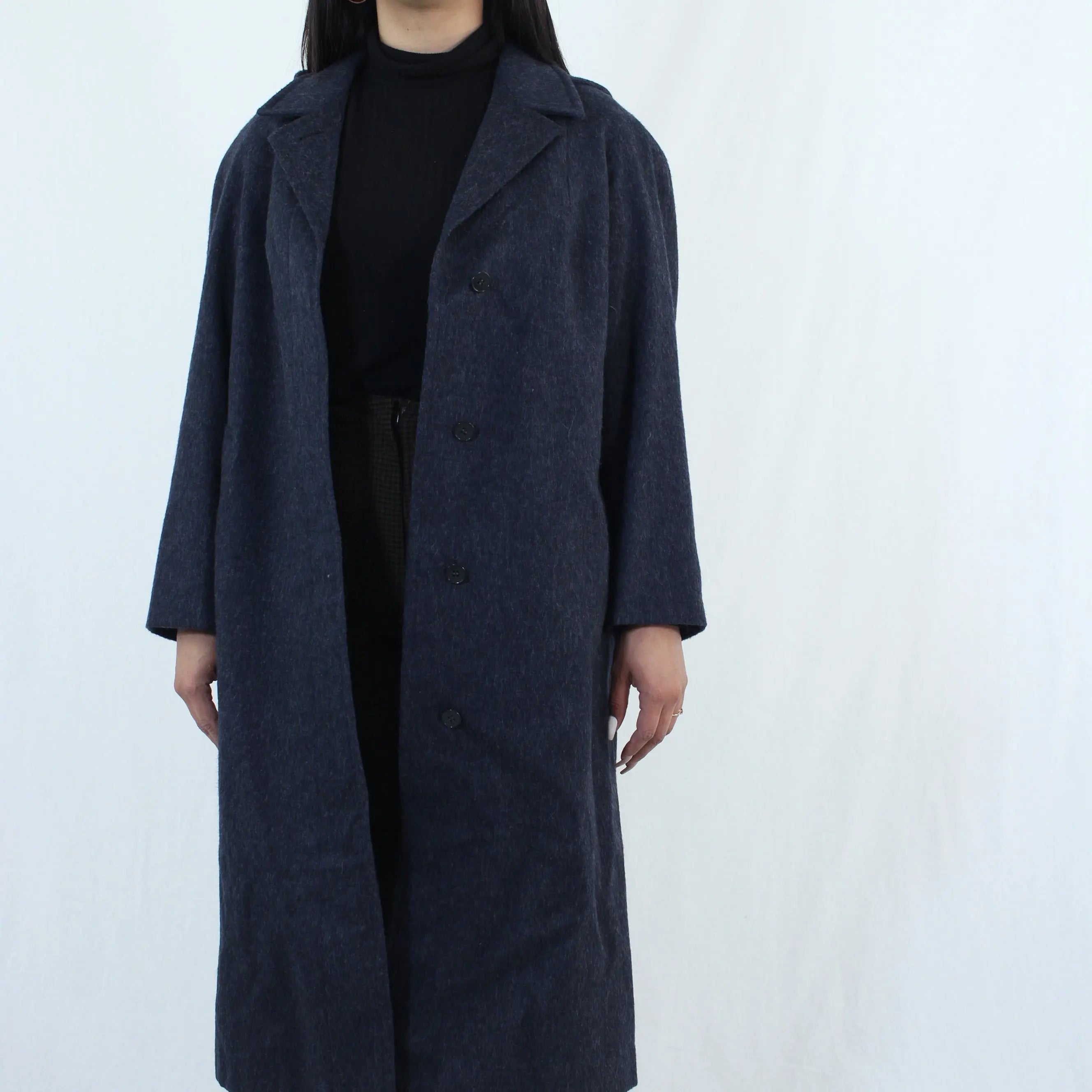 Unknown - Vintage Wool Coat with Hoodie- ThriftTale.com - Vintage and second handclothing