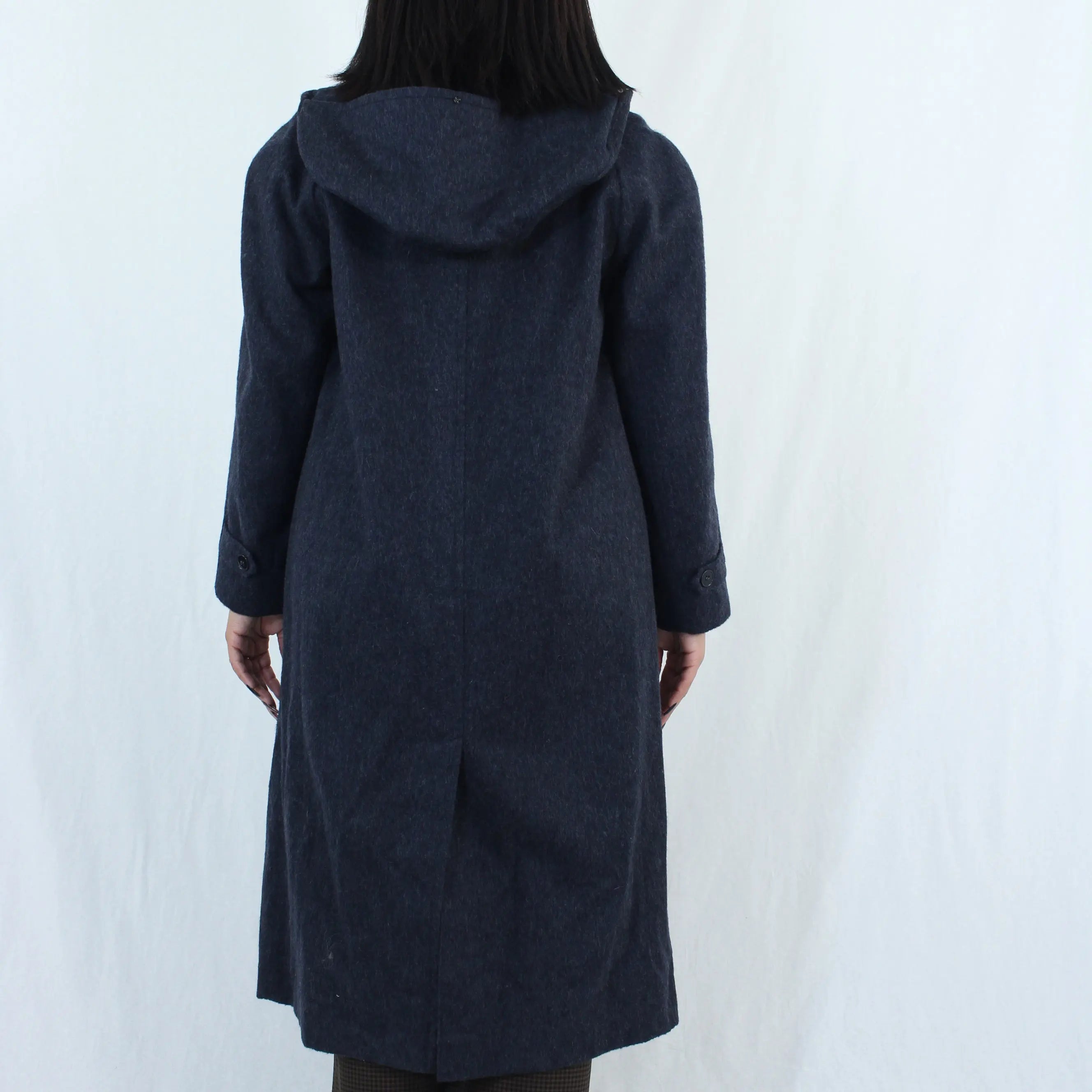 Unknown - Vintage Wool Coat with Hoodie- ThriftTale.com - Vintage and second handclothing
