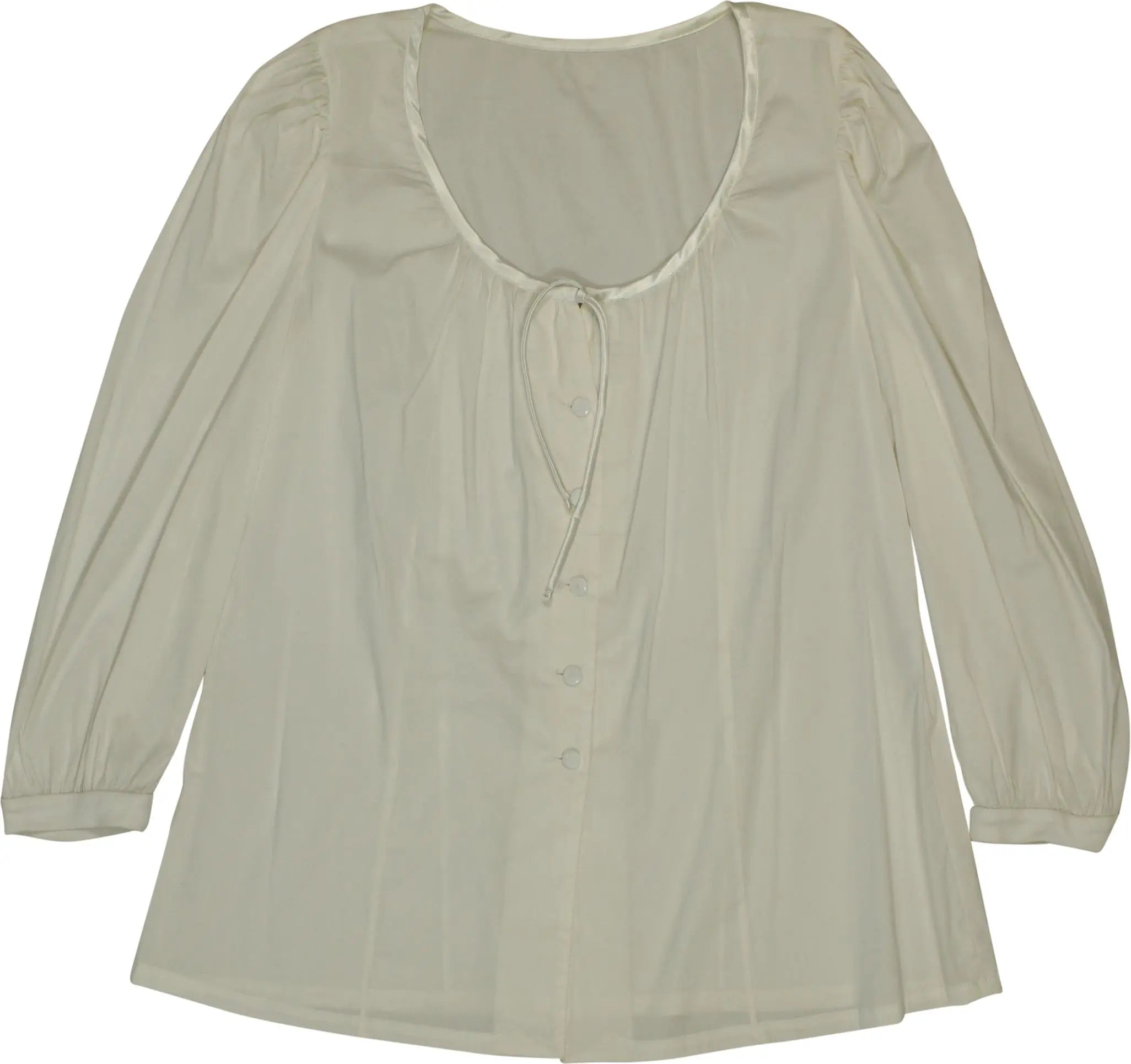 Unknown - White Blouse- ThriftTale.com - Vintage and second handclothing