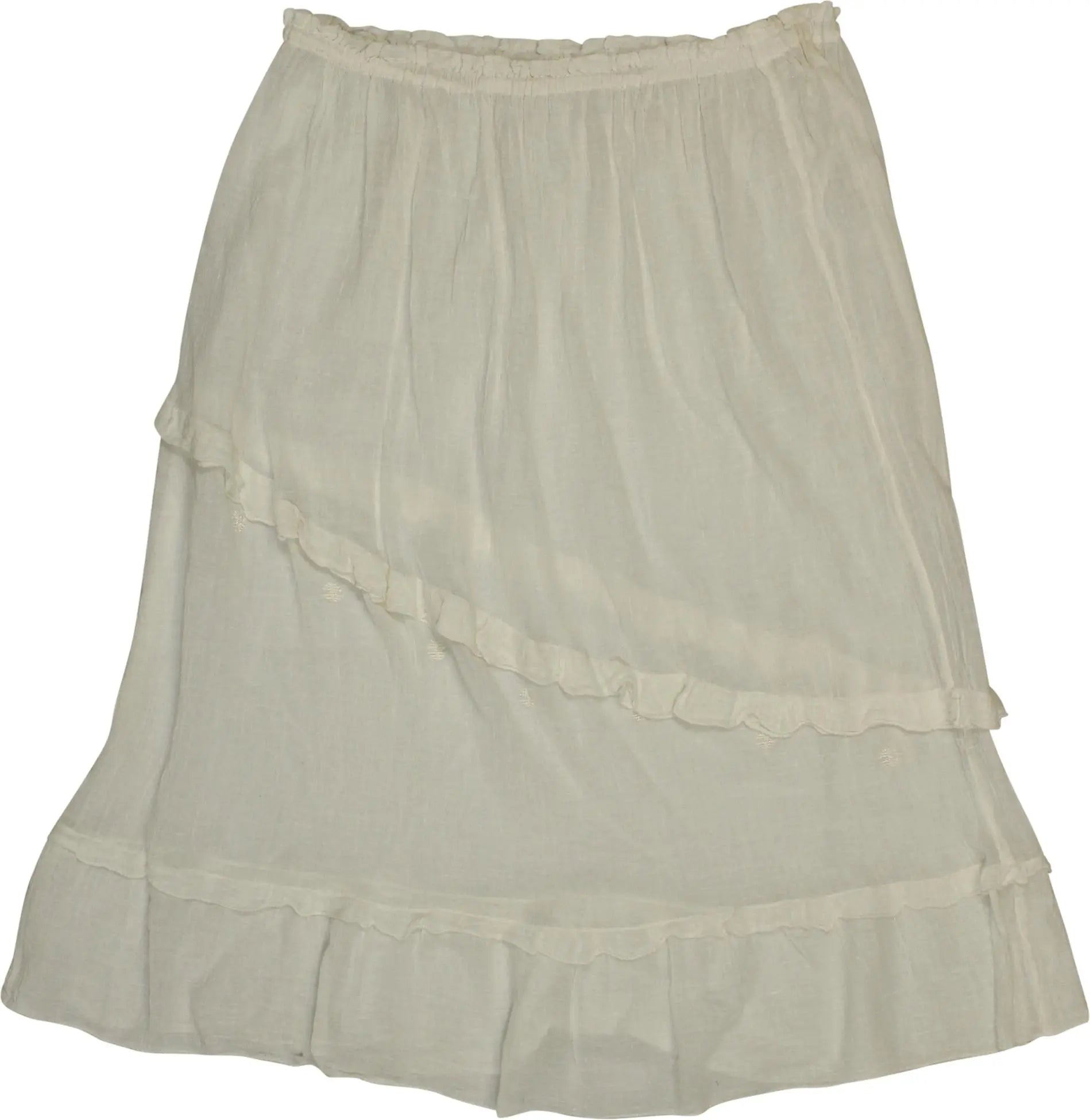 Unknown - White Ruffle Skirt- ThriftTale.com - Vintage and second handclothing