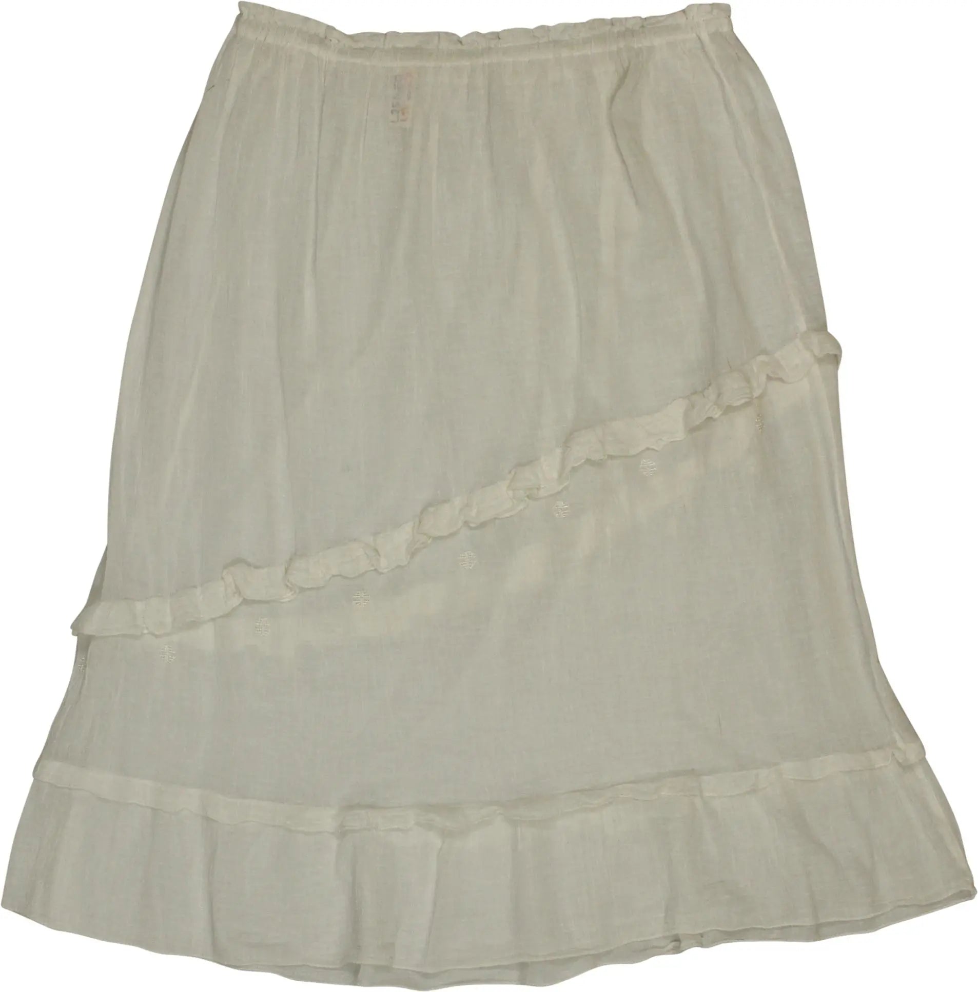 Unknown - White Ruffle Skirt- ThriftTale.com - Vintage and second handclothing