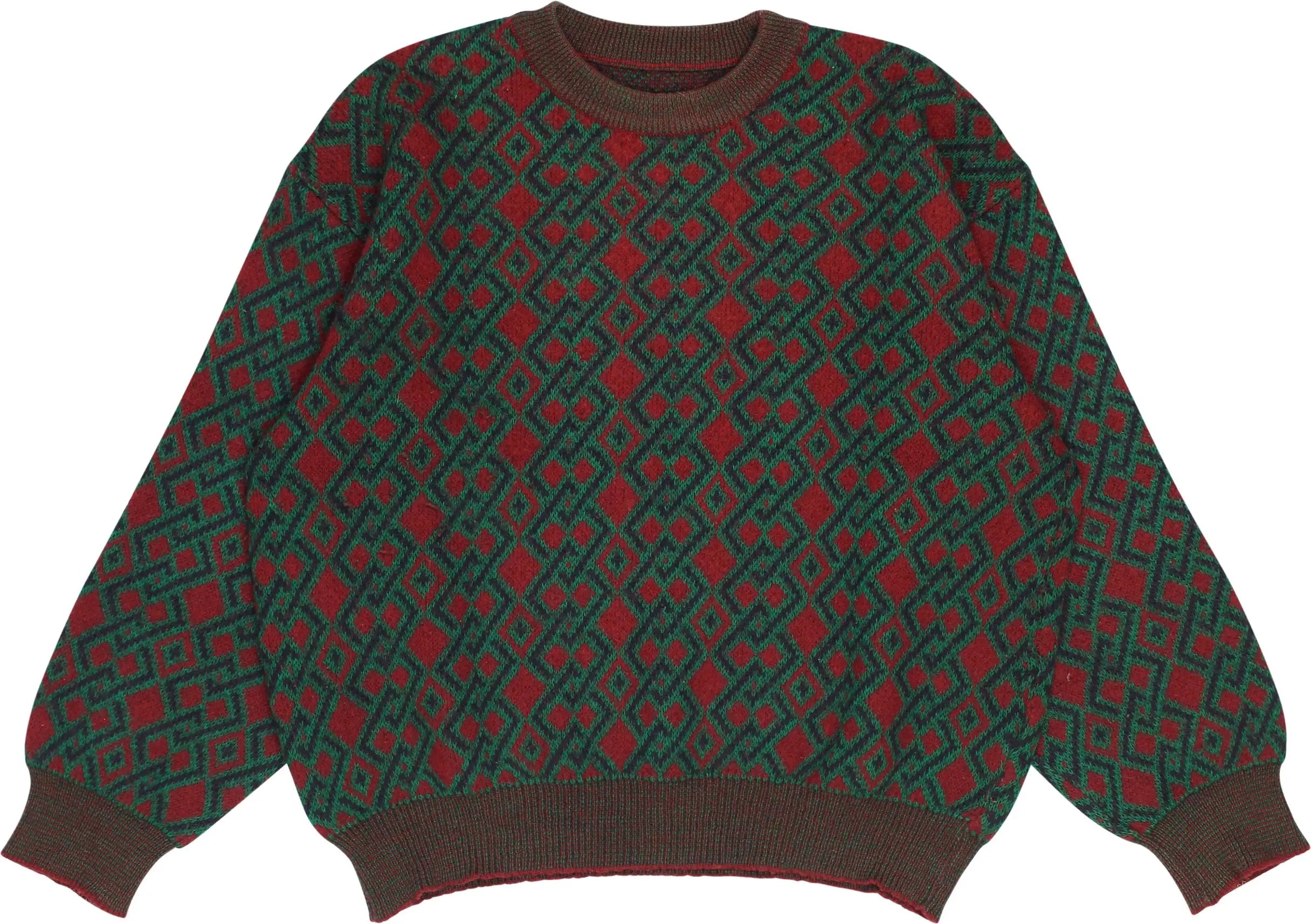 Unknown - Wool Blend Patterned Jumper- ThriftTale.com - Vintage and second handclothing