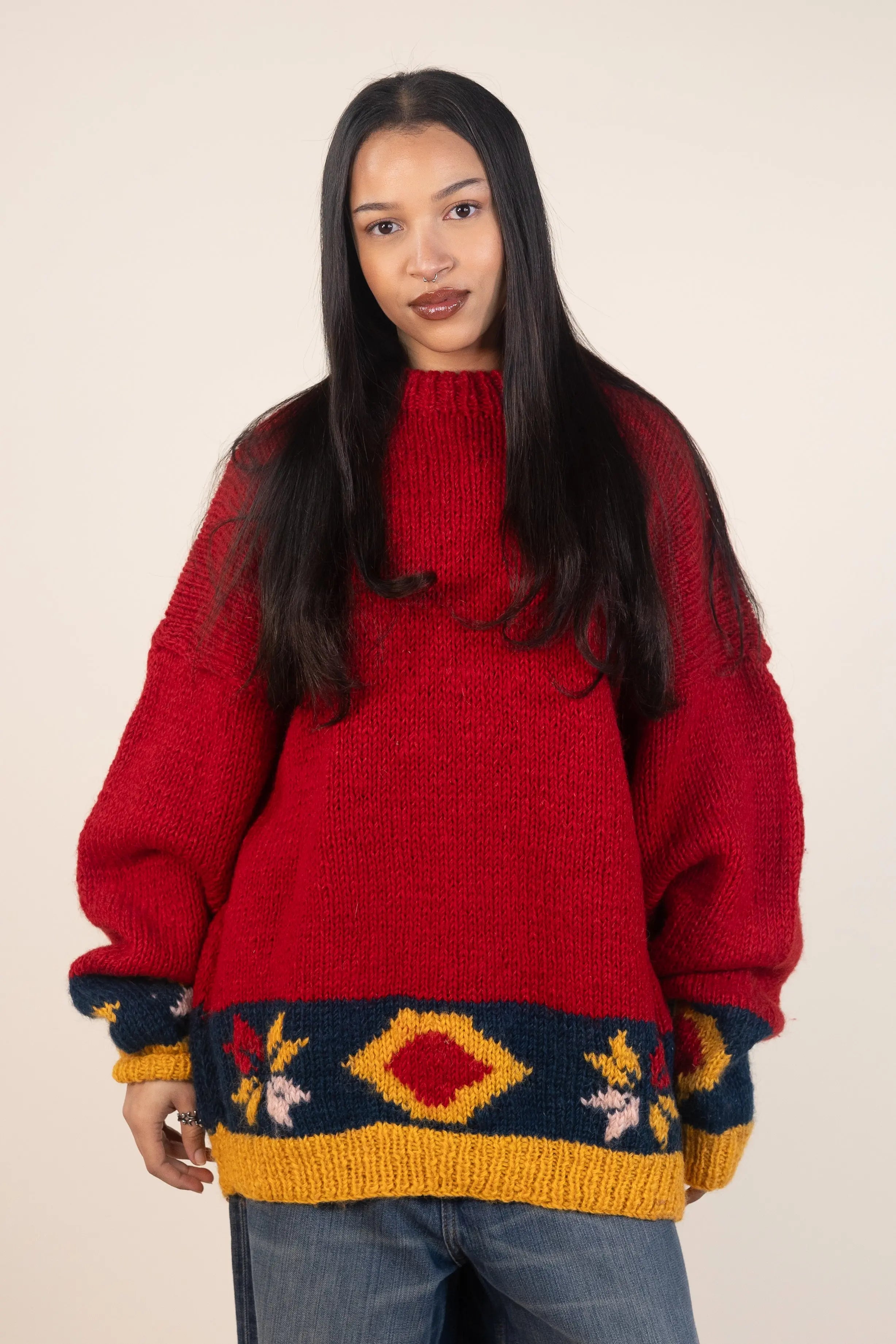 Unknown - Wool Patterned Jumper- ThriftTale.com - Vintage and second handclothing